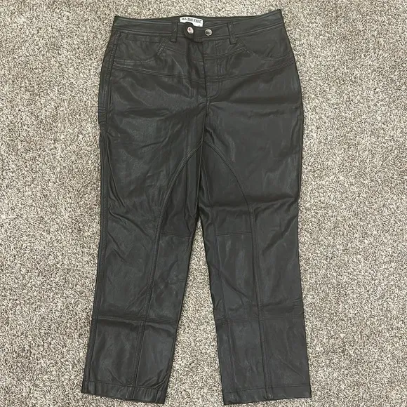 💗 Free People We The Free Rebel Vegan Leather Pants Black