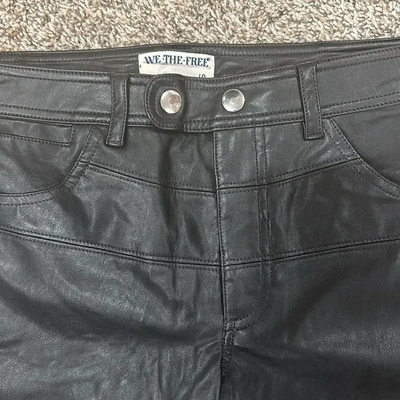 💗 Free People We The Free Rebel Vegan Leather Pants Black
