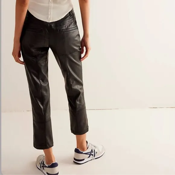 💗 Free People We The Free Rebel Vegan Leather Pants Black