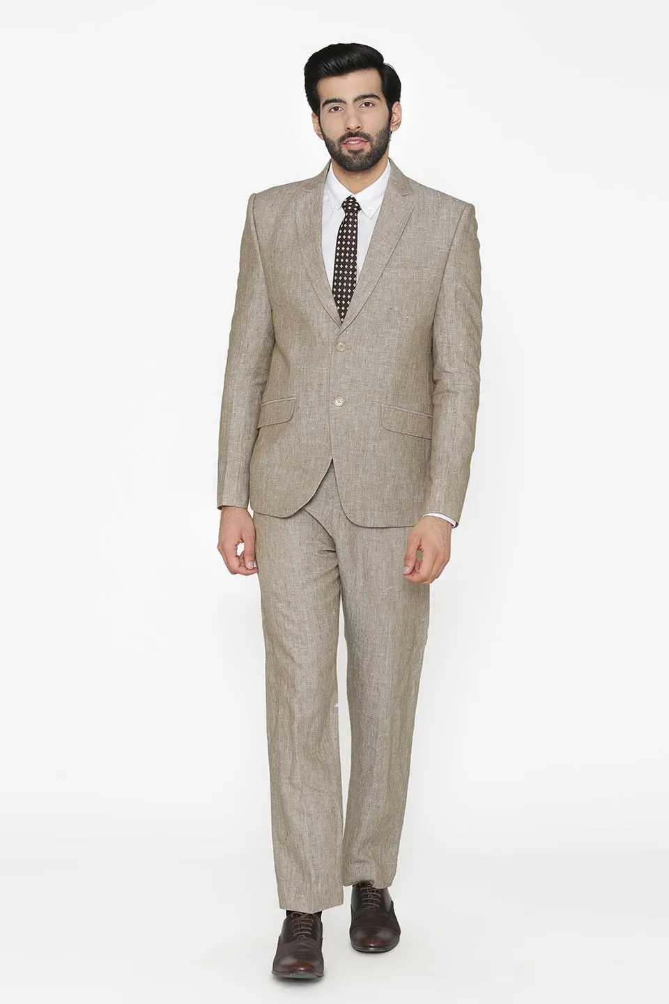 100% Pure Linen by Linen Club Grey Suit