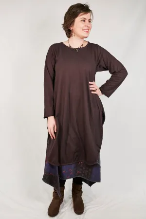 1257- Curved Hem Dahlia-Peat-Unprinted