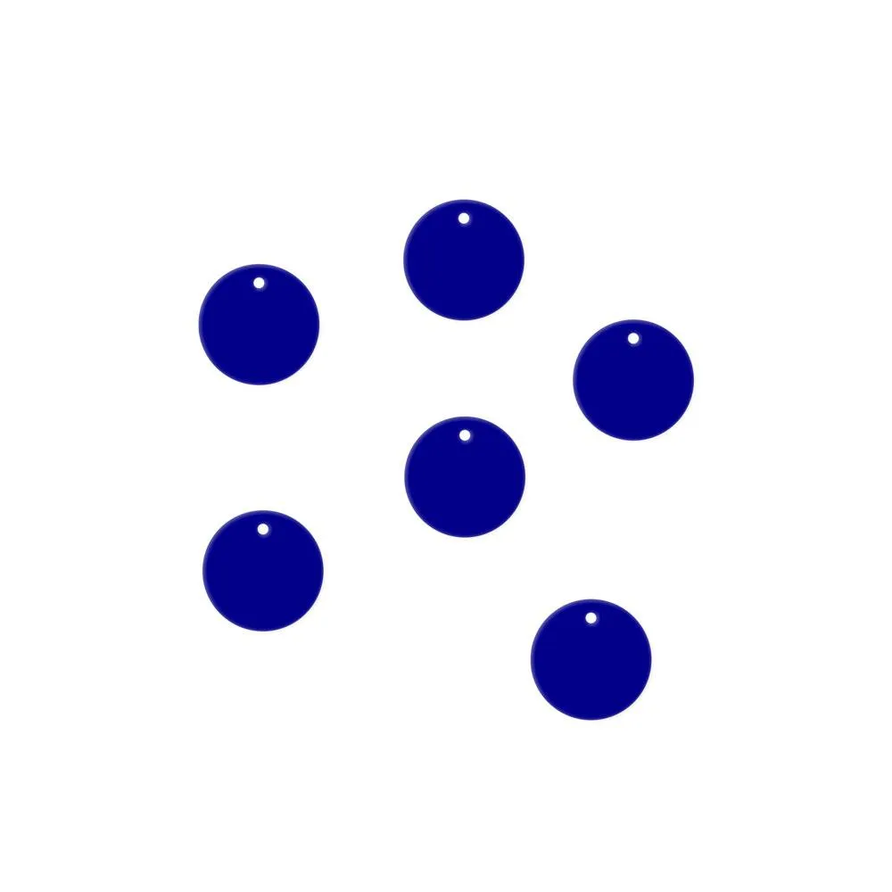 15mm Dot Circle Charms - 10 Pairs