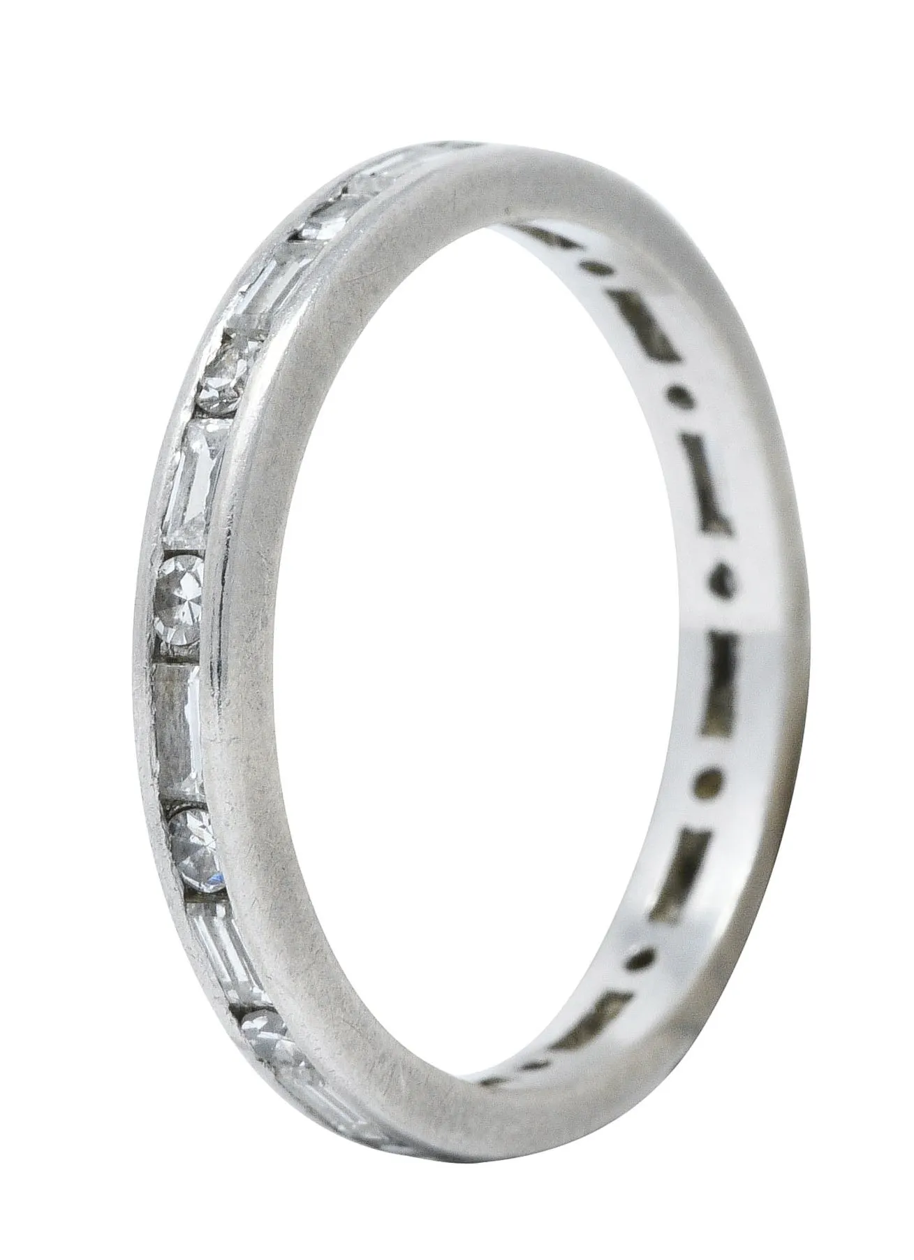 1930's Art Deco 1.00 CTW Diamond Platinum Eternity Band Ring