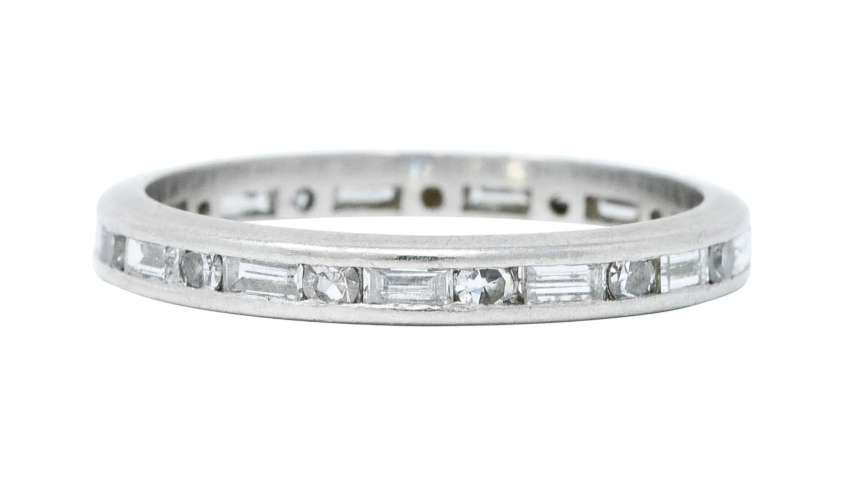 1930's Art Deco 1.00 CTW Diamond Platinum Eternity Band Ring
