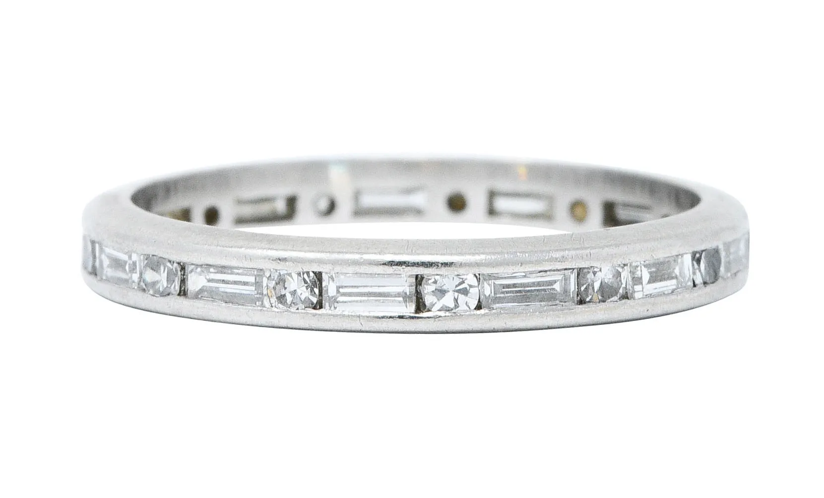1930's Art Deco 1.00 CTW Diamond Platinum Eternity Band Ring