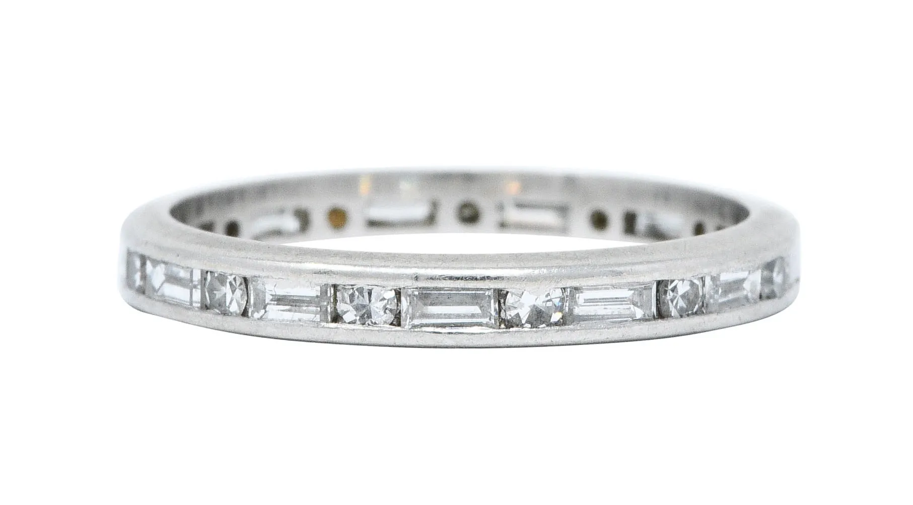 1930's Art Deco 1.00 CTW Diamond Platinum Eternity Band Ring