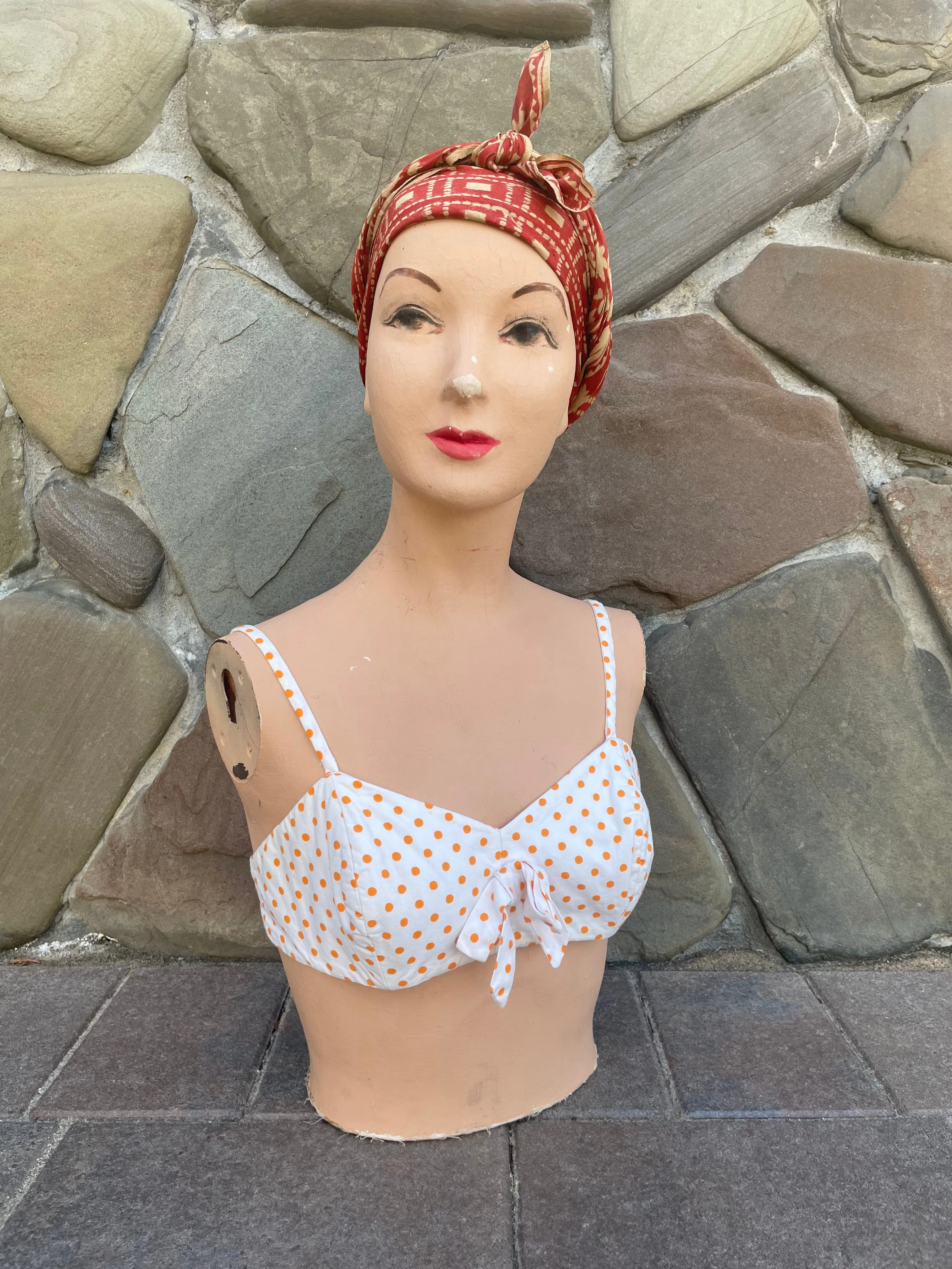 1940s/1950s Polka Dot Spaghetti Strap Sun Top