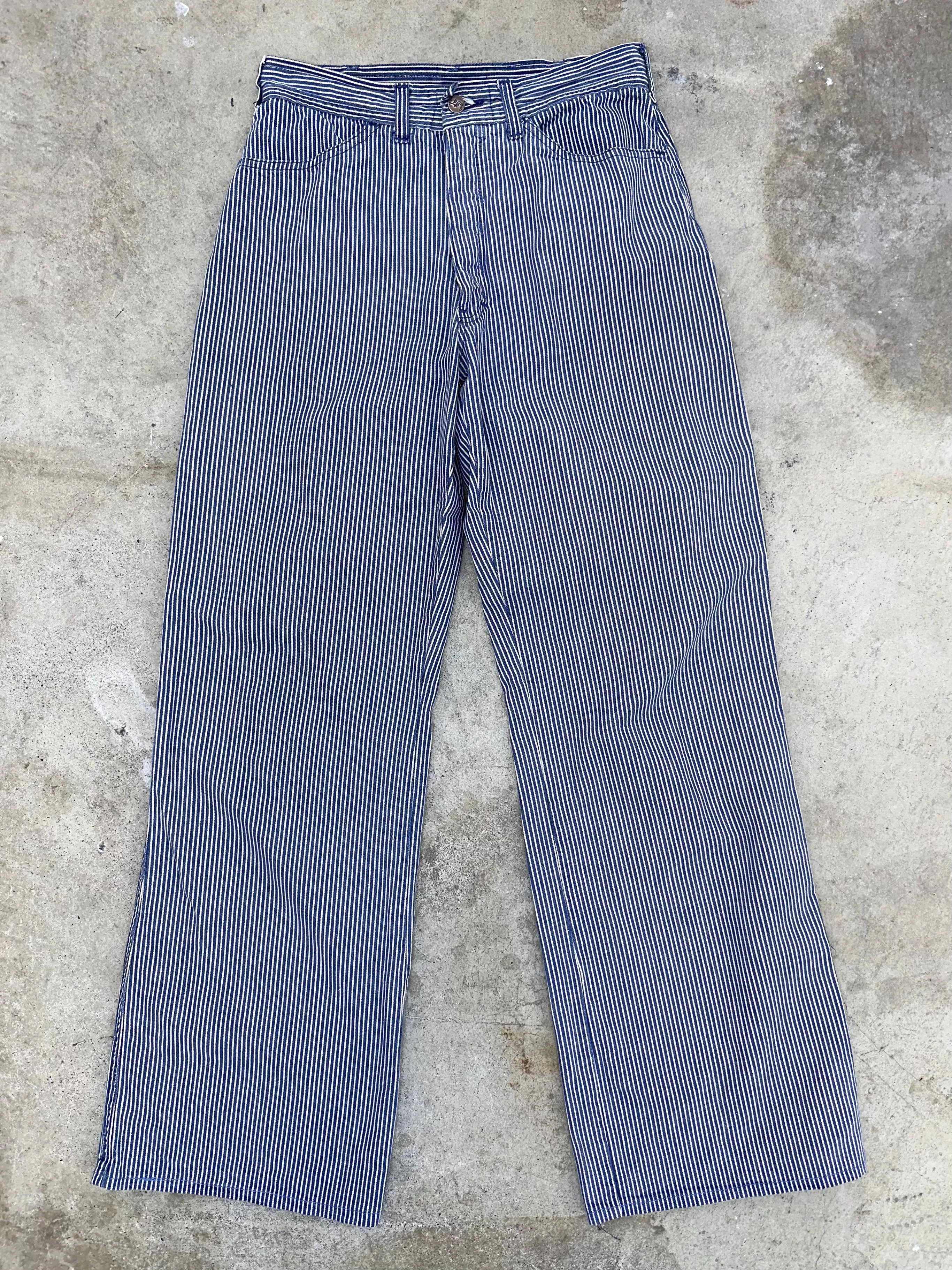 1970s Hickory Stripe Wide Leg Jeans