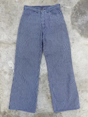 1970s Hickory Stripe Wide Leg Jeans