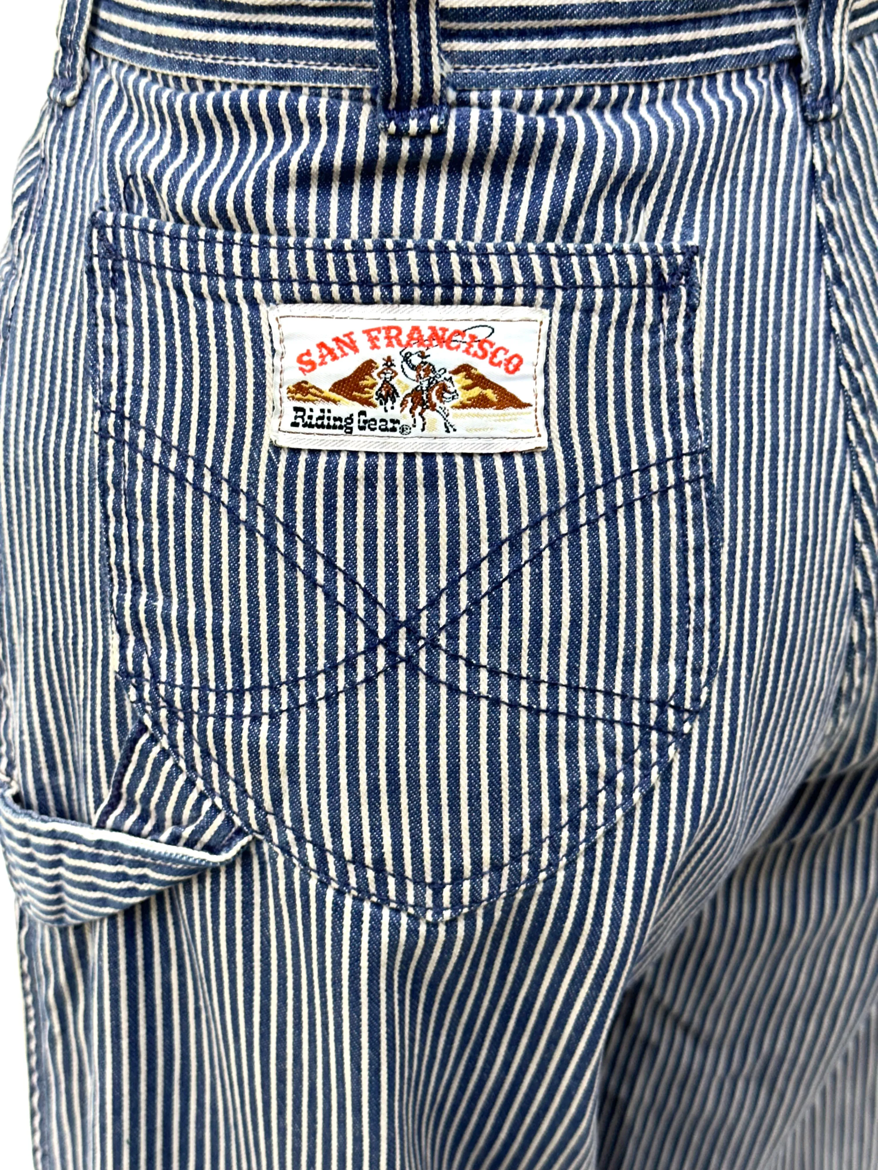 1970s Hickory Stripe Wide Leg Jeans