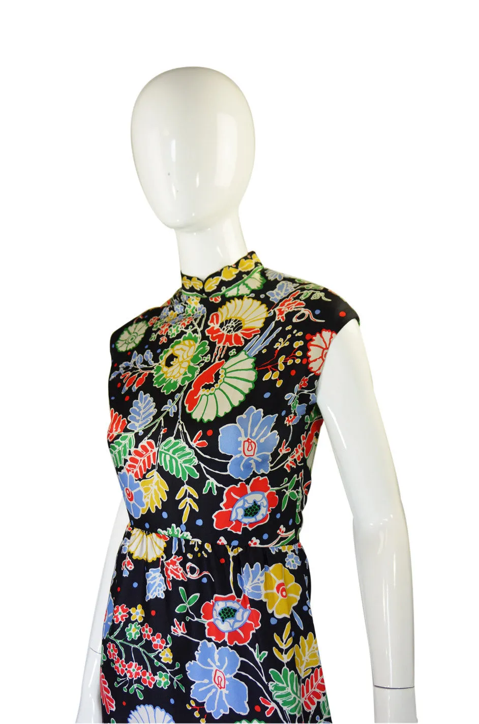 1972 Silk Print Adele Simpson Dress