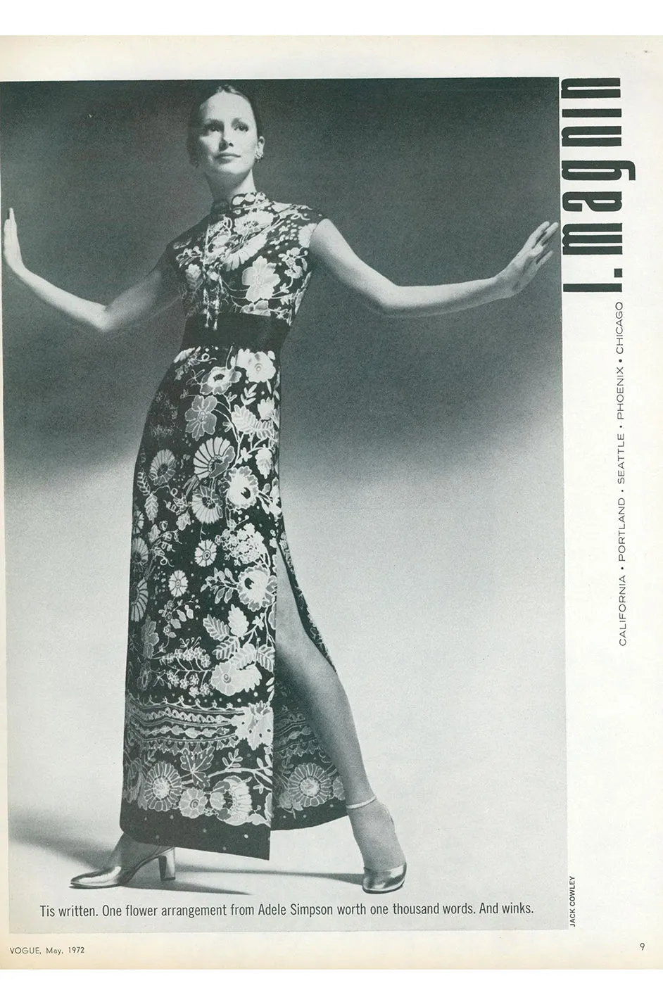 1972 Silk Print Adele Simpson Dress