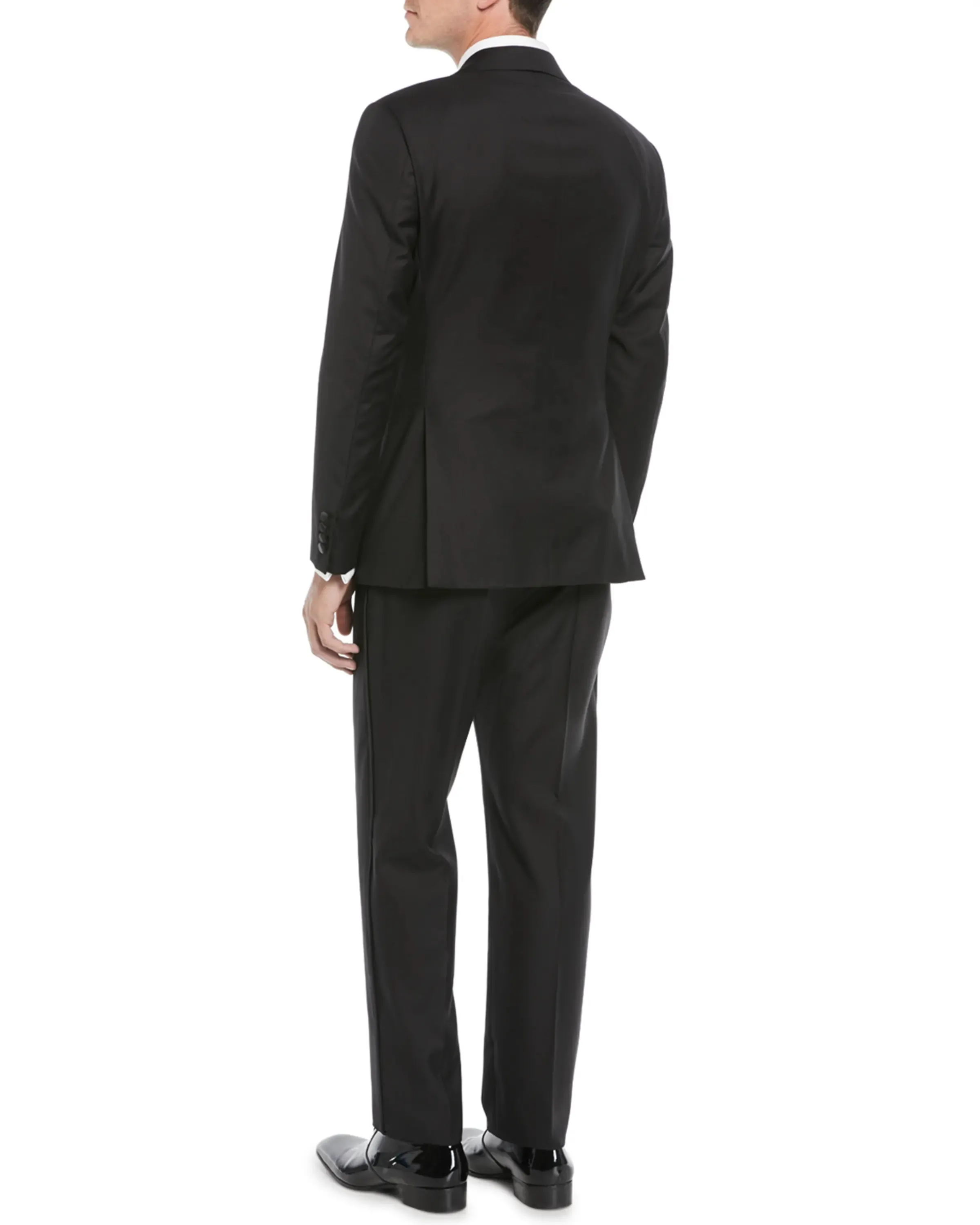 $1,995 EMPORIO ARMANI - “M LINE” 1-Btn Peak Lapel Tuxedo Suit - 44R