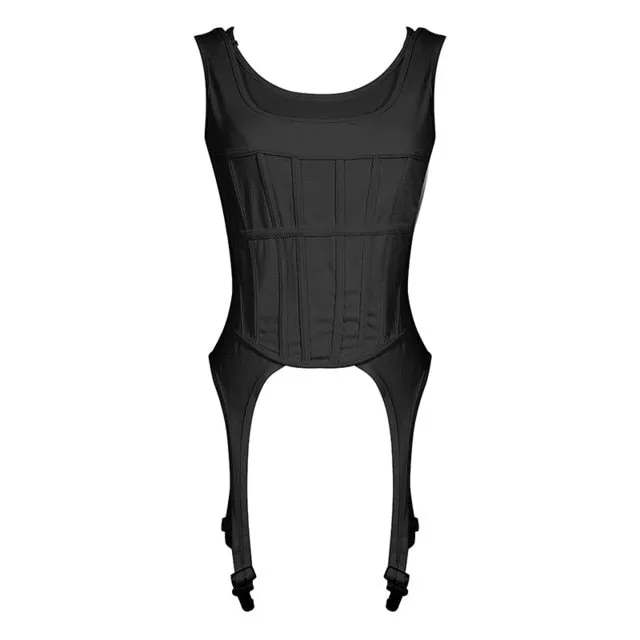 2020 Sexy Striped  2pcs Irregular Hem Tunic