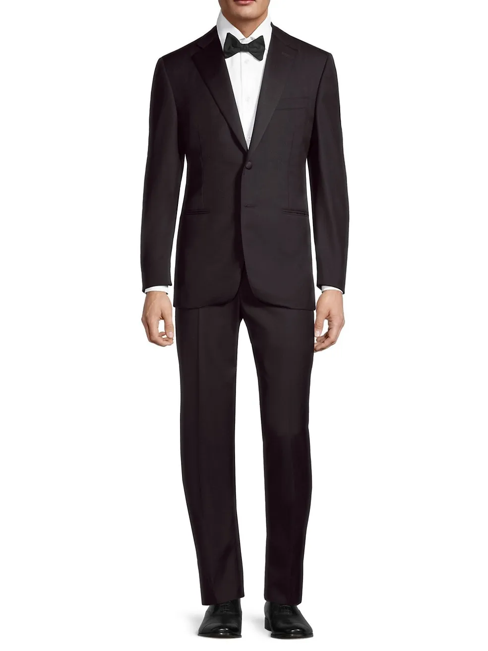$2,195 CANALI - Black *CLOSET STAPLE* Notch Lapel Tuxedo Suit - 44R 35W