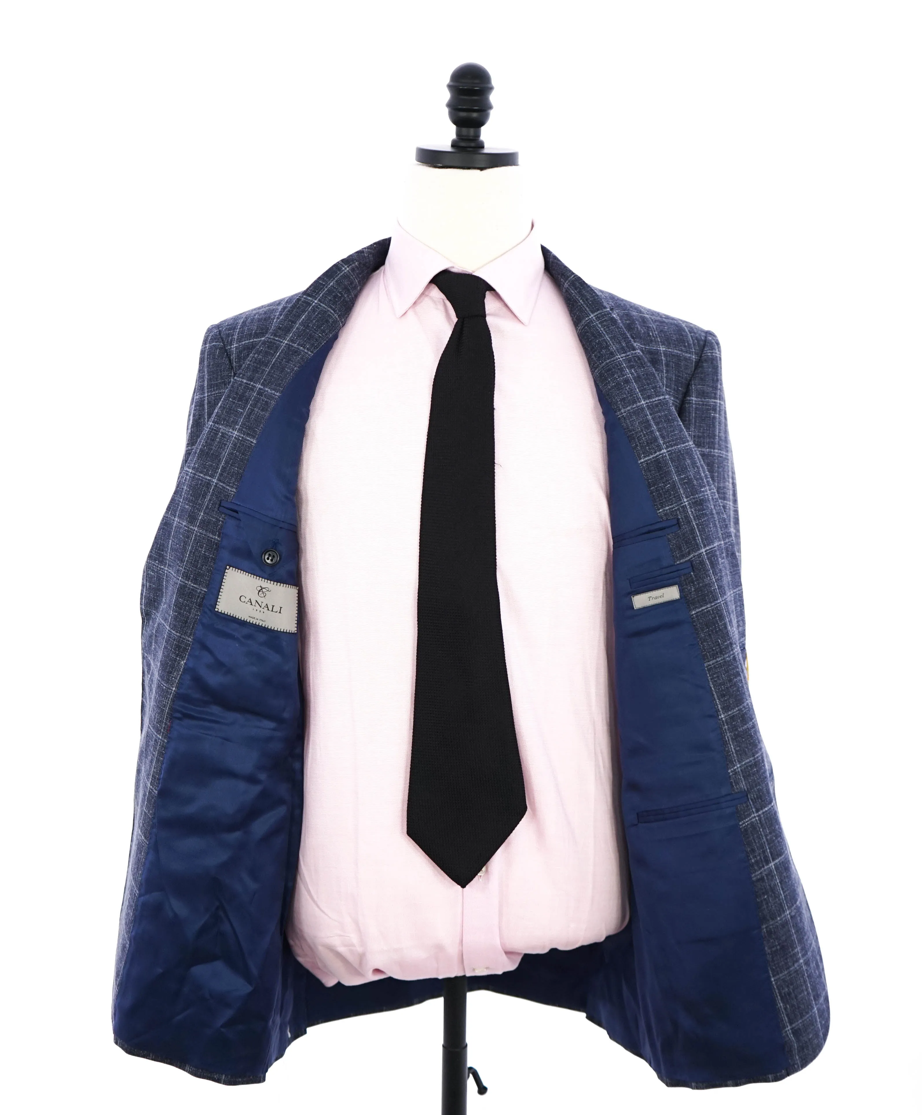 $2,195 CANALI - Medium Blue Heather WOOL/LINEN/SILK Textured Suit - 42R