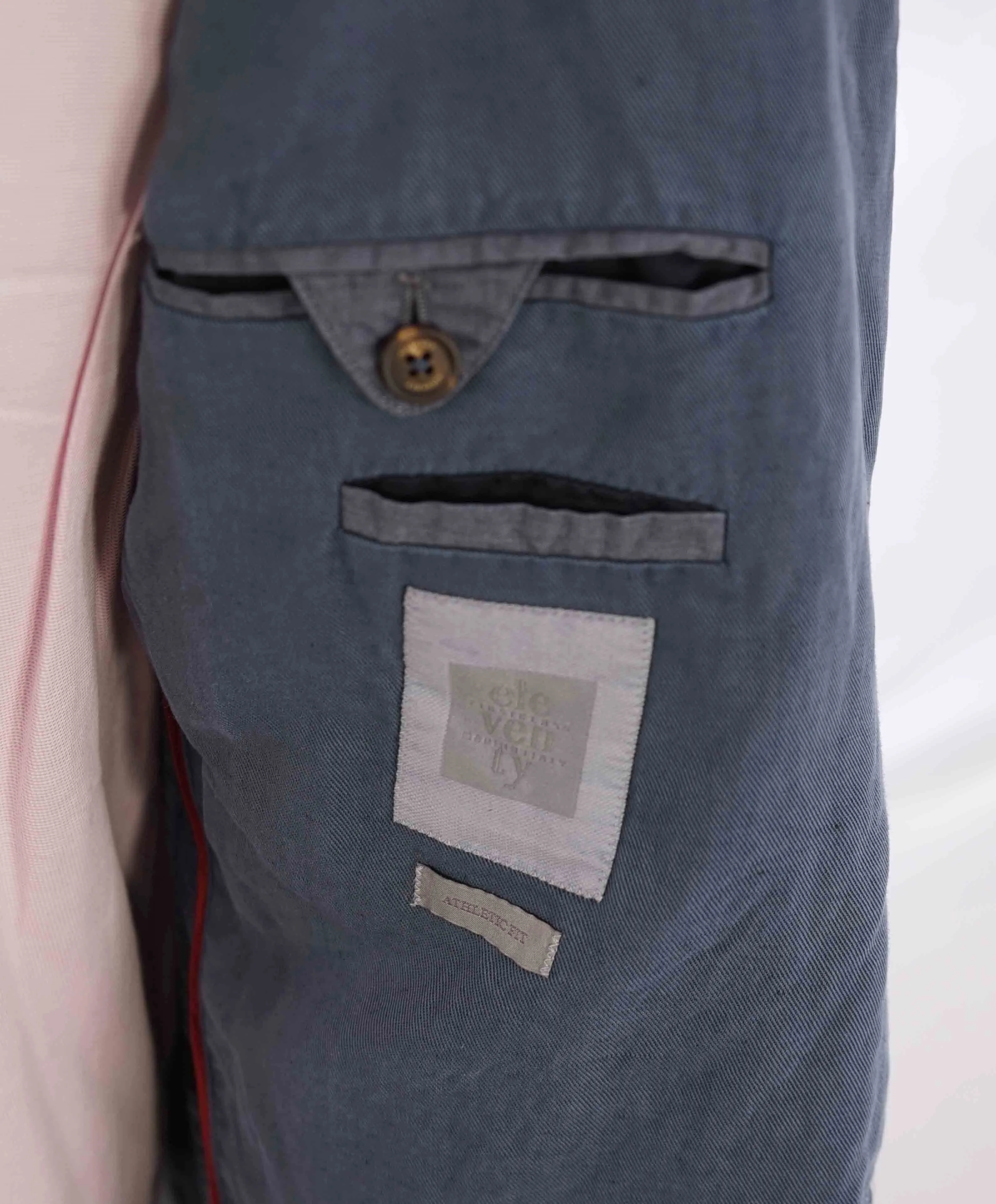 $2,295 ELEVENTY - Pastel Blue Light Deconstructed Linen Blend Suit - 46 (56 EU)