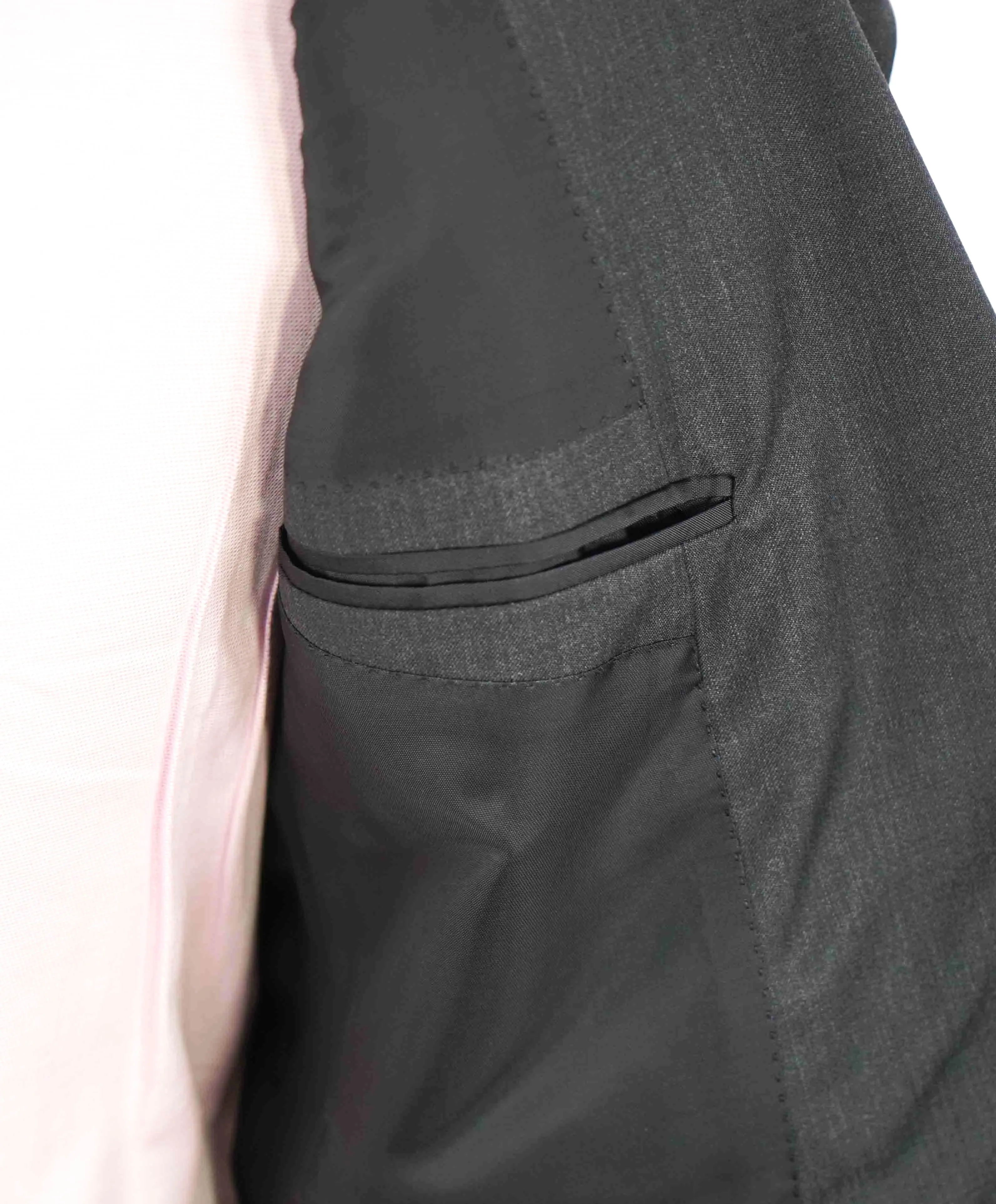 $2,995 RALPH LAUREN PURPLE LABEL - *WOOL* Ticket Pocket Gray Suit - 40R 35W
