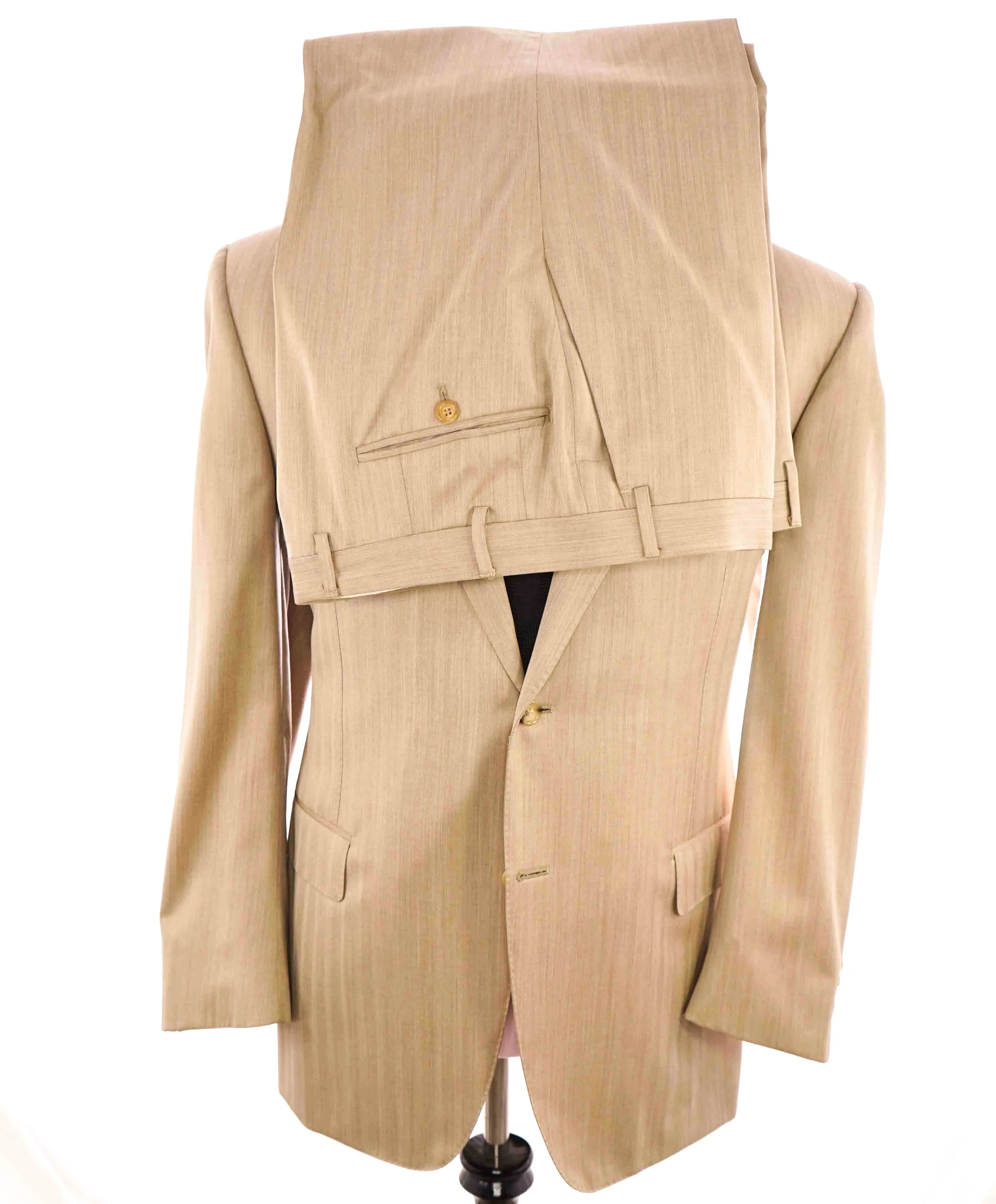 $3,000 *CANALI EXCLUSIVE* - PREMIUM Collection Super 150's Beige Suit  - 46R
