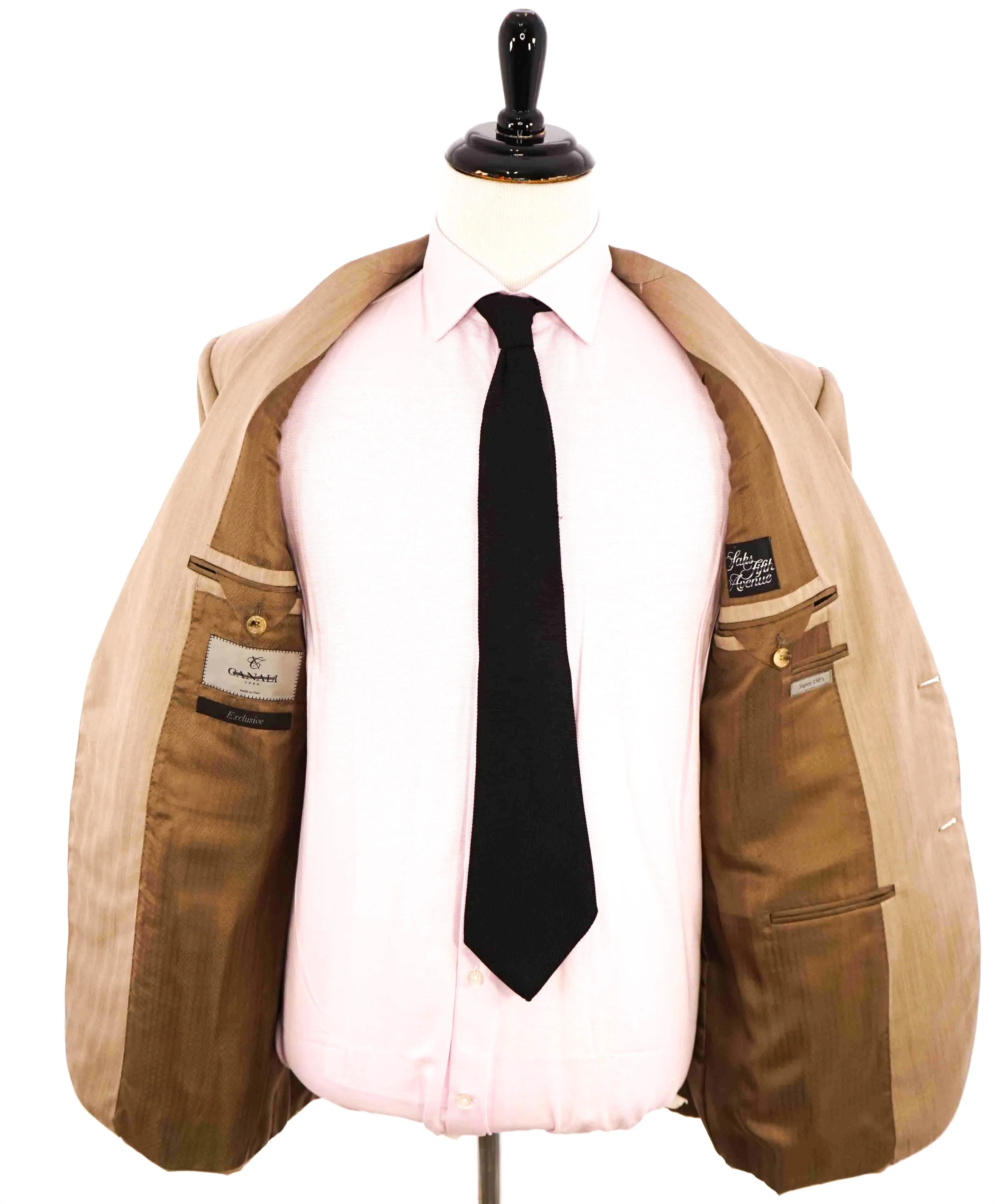 $3,000 *CANALI EXCLUSIVE* - PREMIUM Collection Super 150's Beige Suit  - 46R