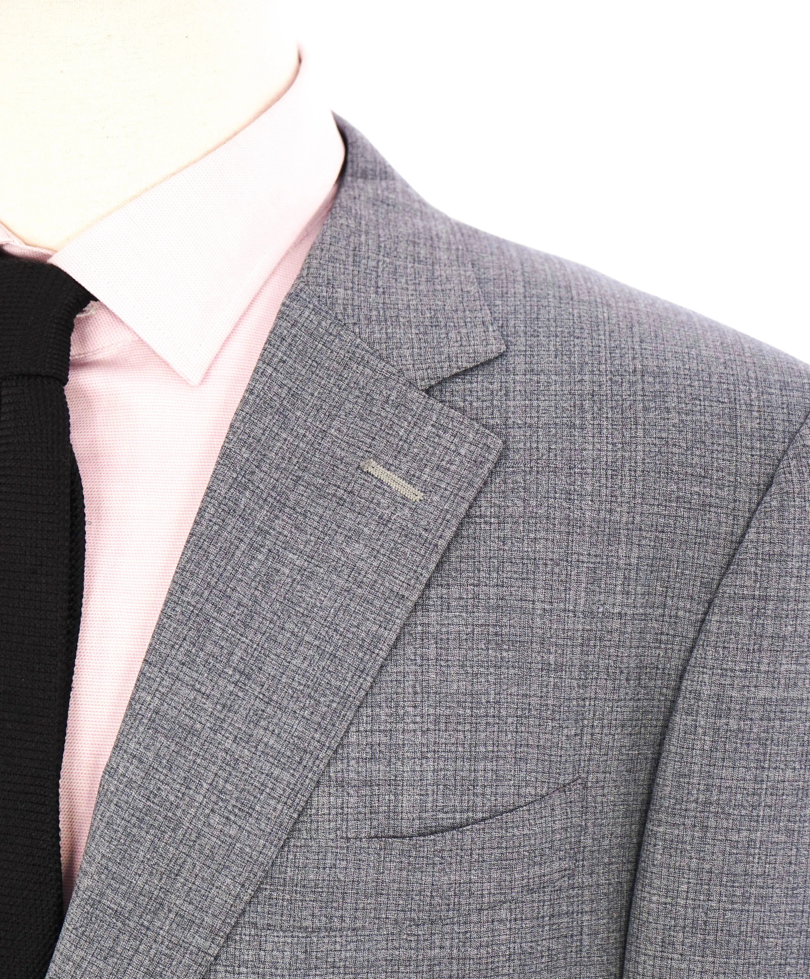 $3,095 CANALI - **EXCLUSIVE**SUPER 150's Steel Blue Textured Notch Lapel Suit - 46R