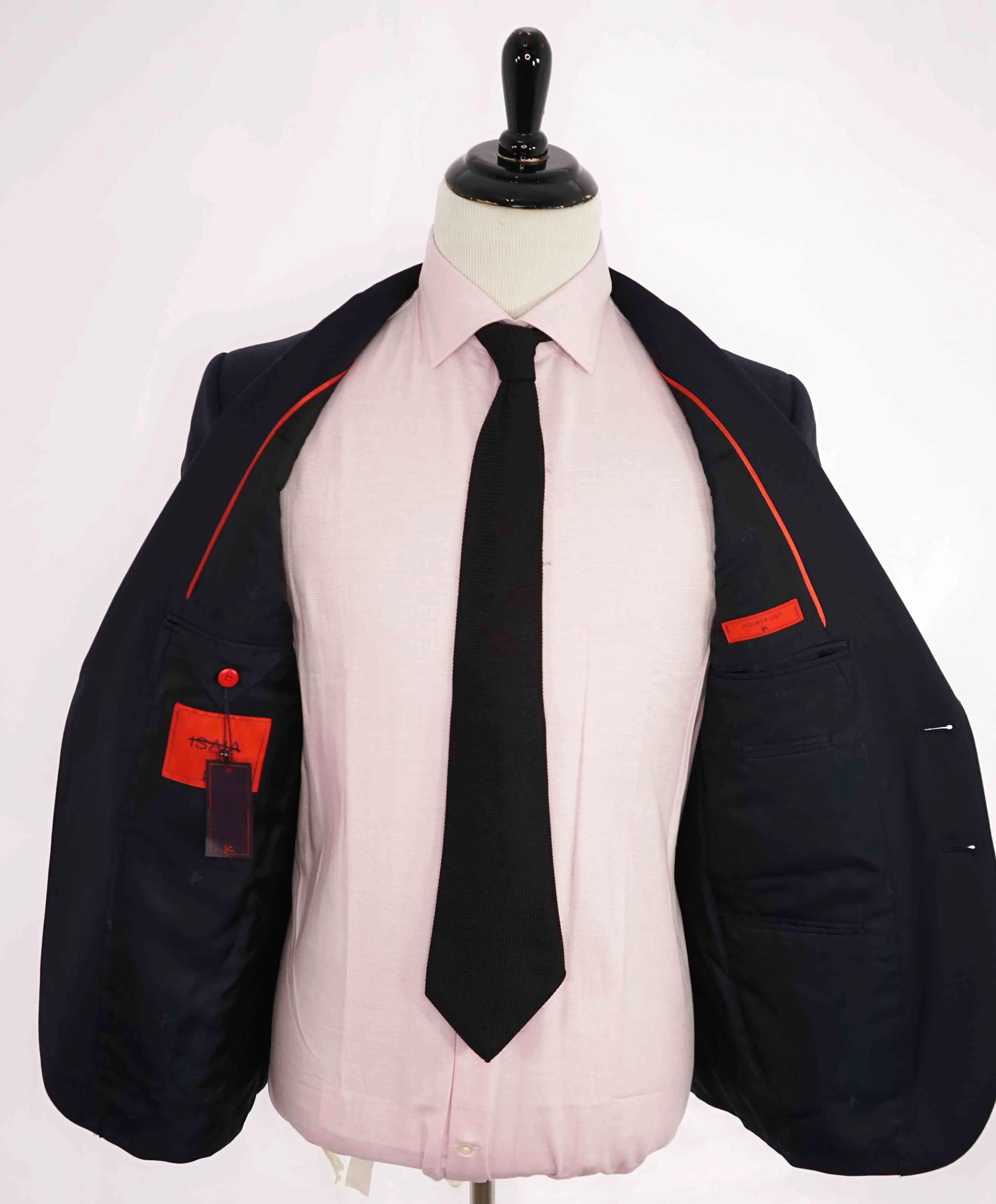 $3,750 ISAIA - Navy Blue "AQUASPIDER" *CLOSET STAPLE* Coral Pin Suit - 40S