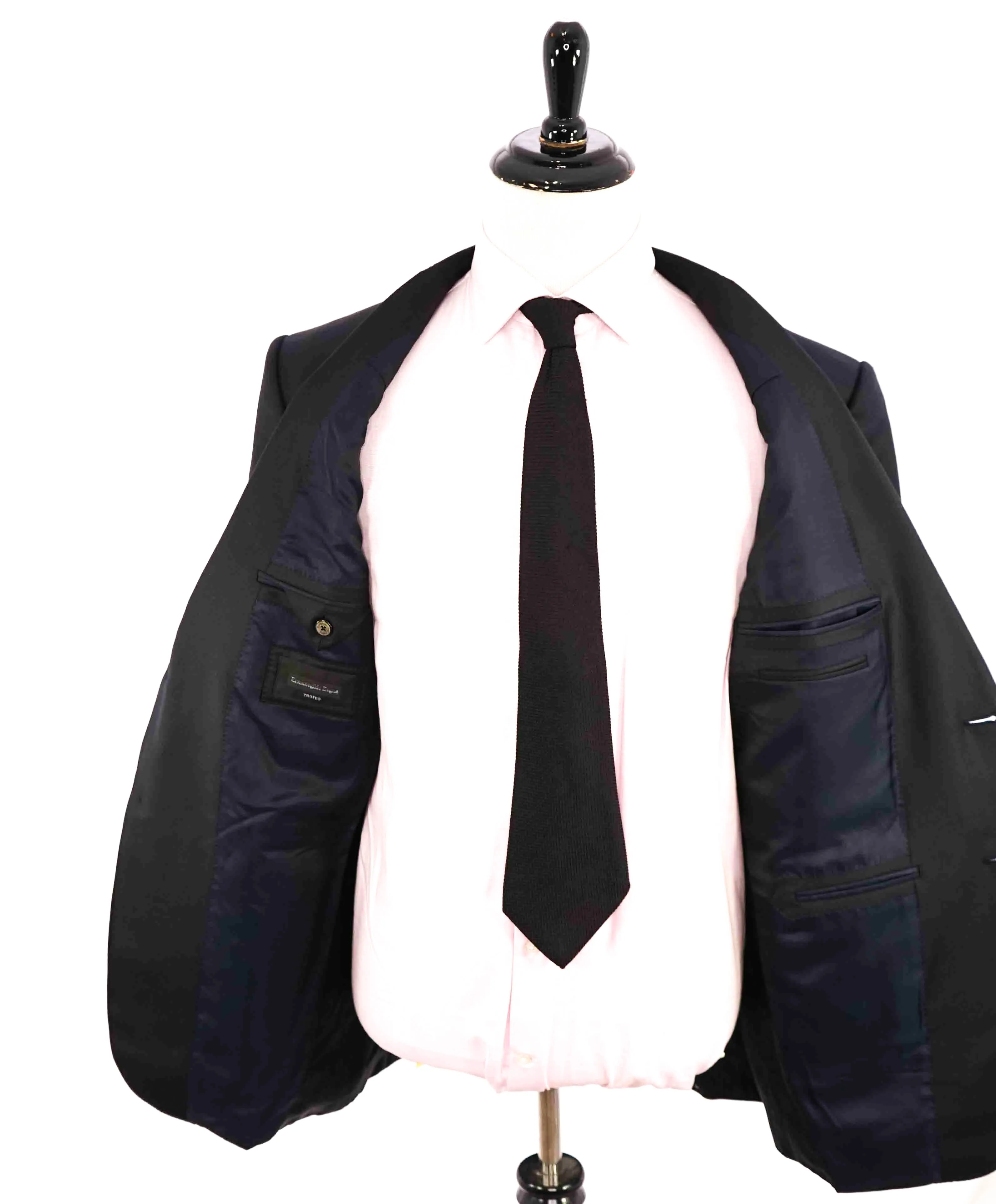 $3,995 ERMENEGILDO ZEGNA -"TROFEO" MILANO Black CLOSET STAPLE Suit - 48L
