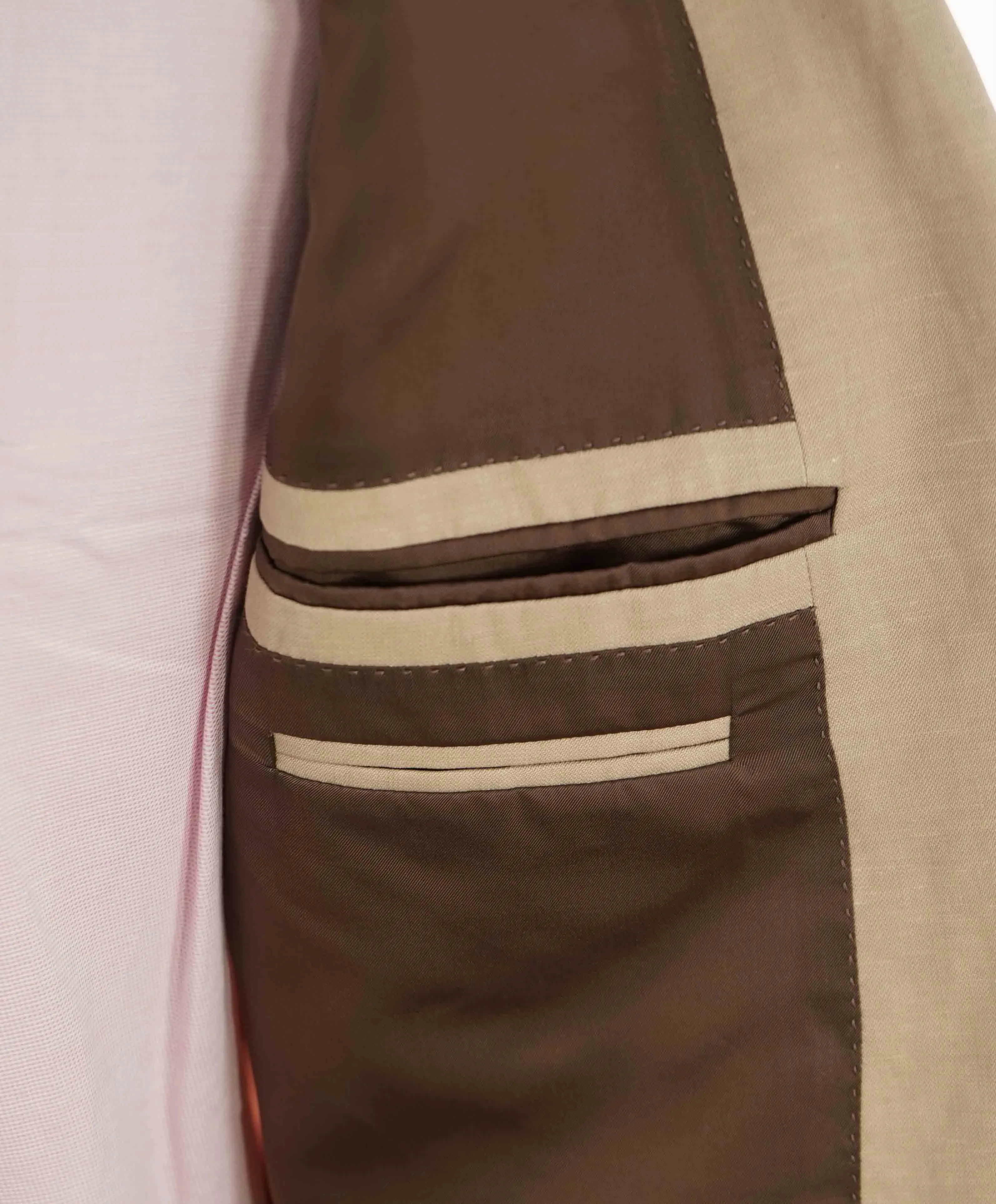 $3,995 ERMENEGILDO ZEGNA -"TROFEO" Wool/Linen Beige Suit - 48R