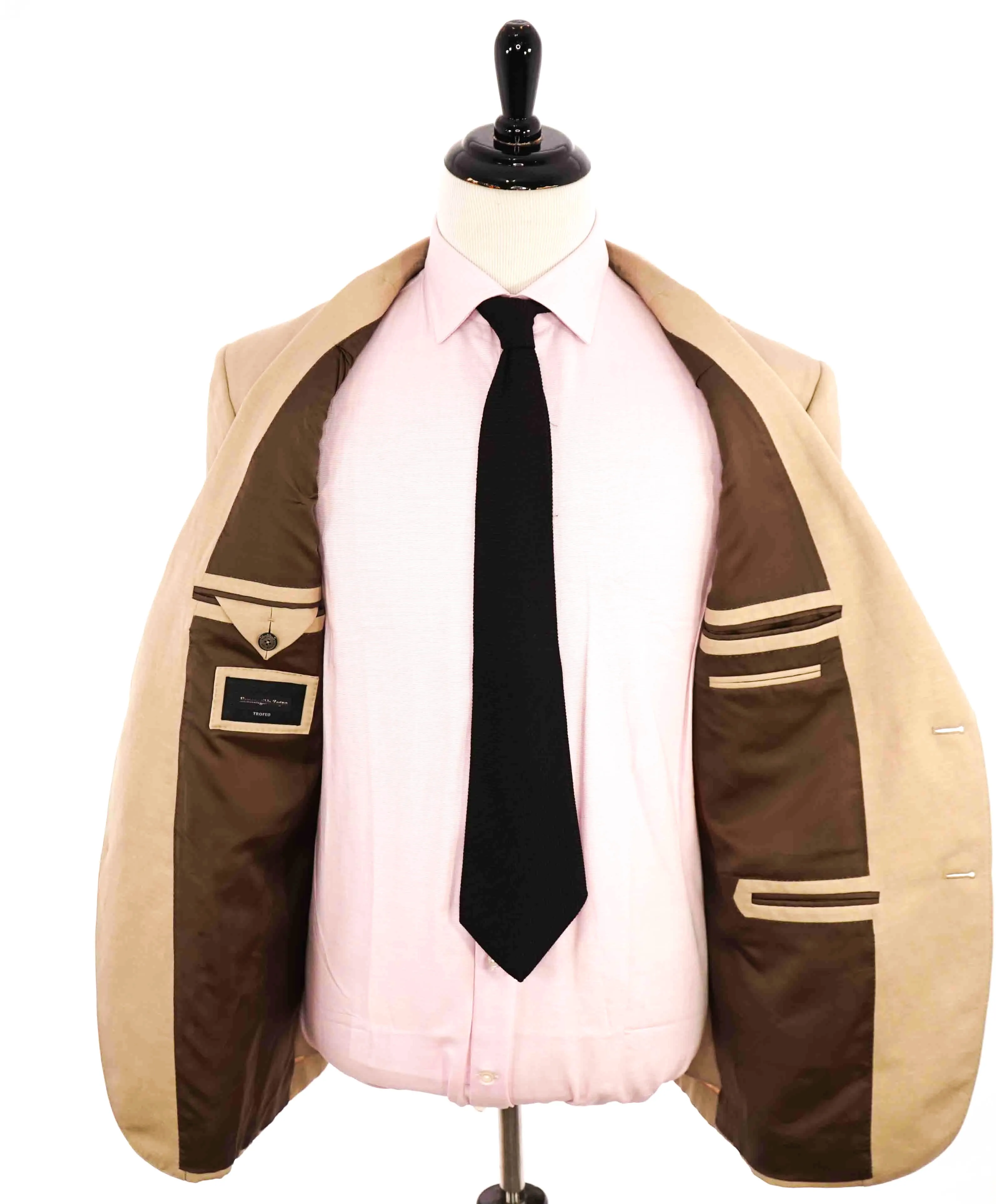 $3,995 ERMENEGILDO ZEGNA -"TROFEO" Wool/Linen Beige Suit - 48R