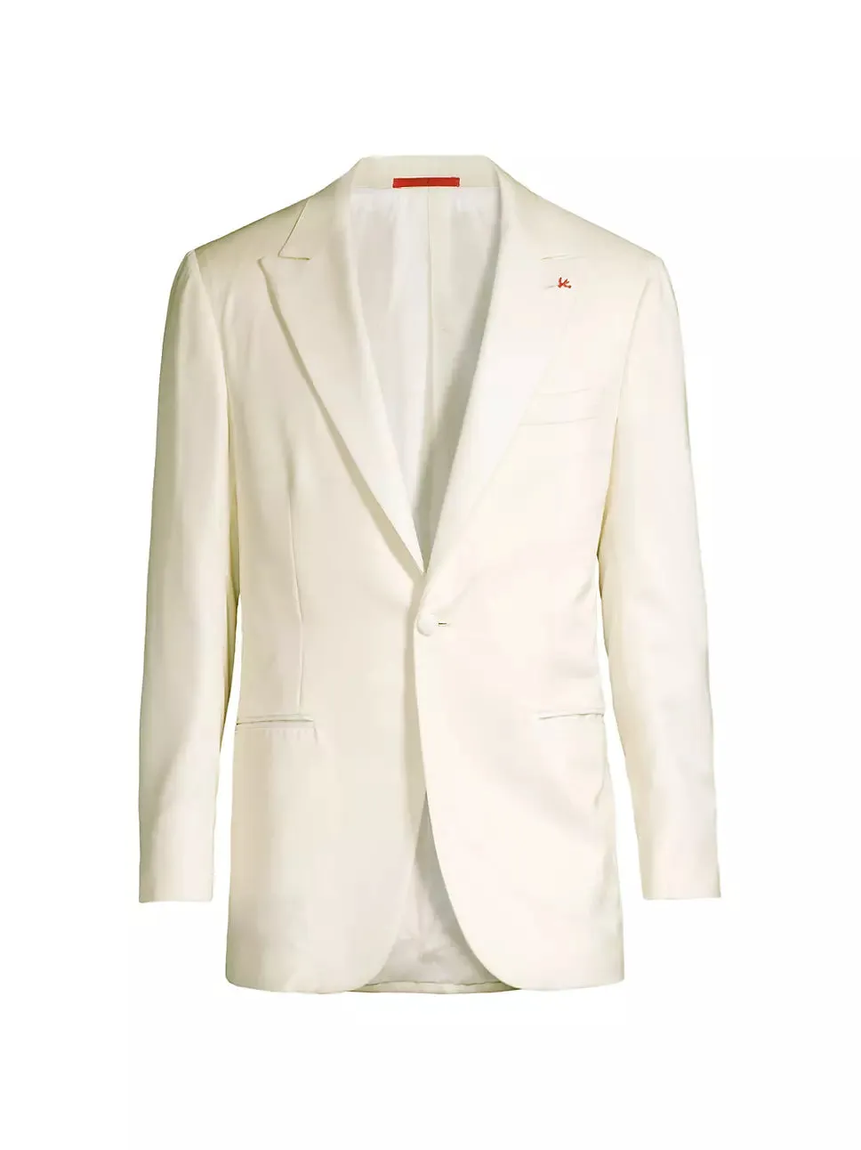 $4,500 ISAIA - Satin PEAK LAPEL Ivory Wool Tuxedo Dinner Jacket Blazer - 36R