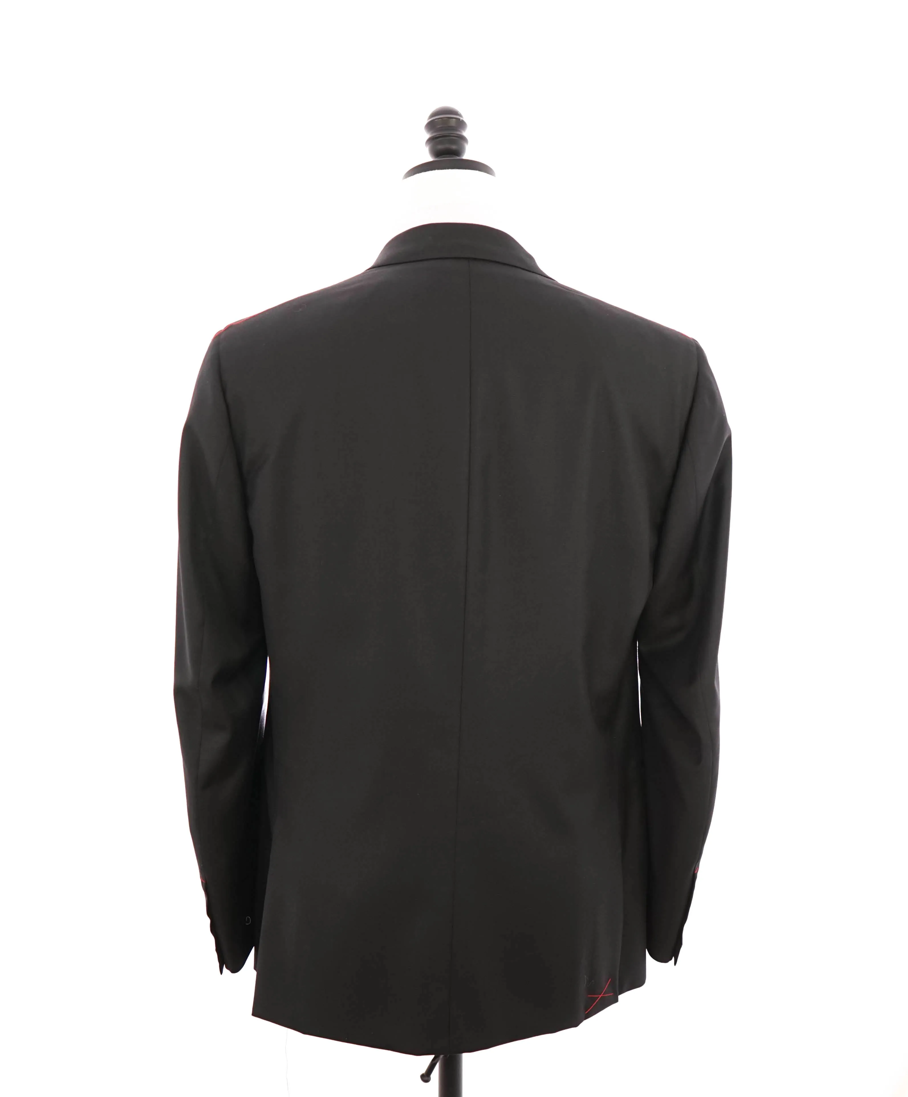 $4,595 ISAIA - "AQUASPIDER" Satin PEAK LAPEL Black Wool Tuxedo - 36S