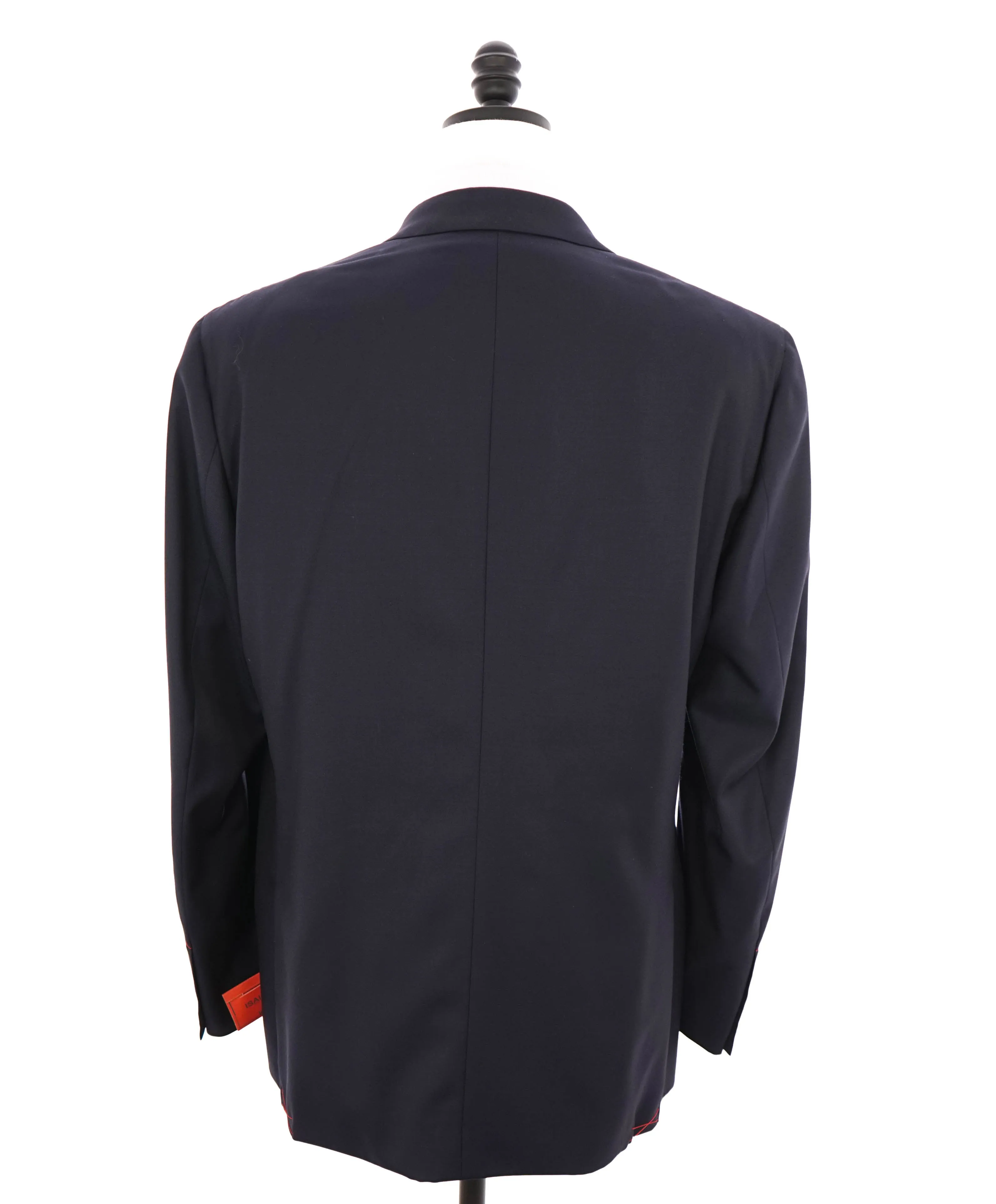 $4,595 ISAIA - "AQUASPIDER" Satin PEAK LAPEL Navy Blue Wool Tuxedo - 42L