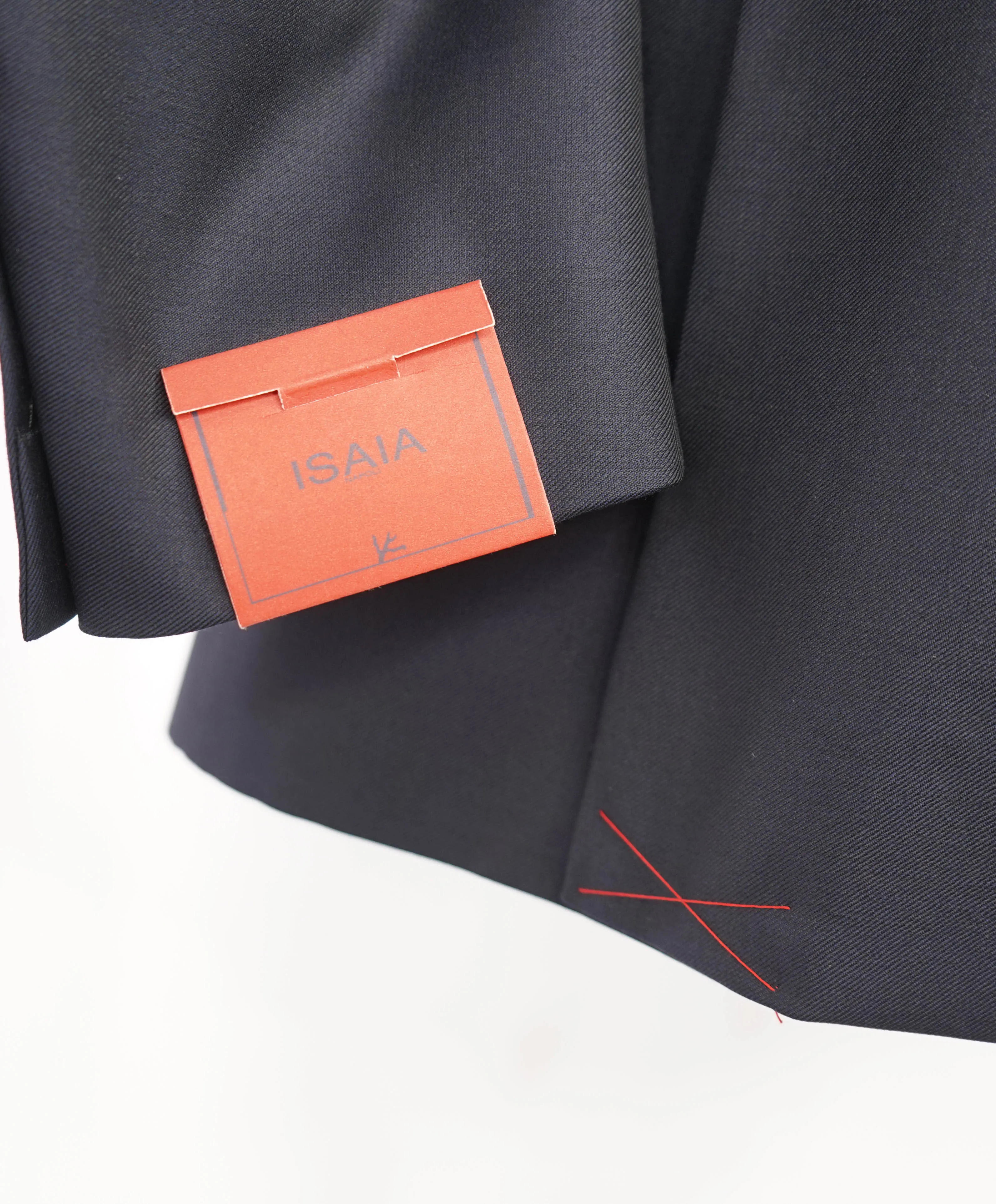$4,595 ISAIA - "AQUASPIDER" Satin PEAK LAPEL Navy Blue Wool Tuxedo - 42L