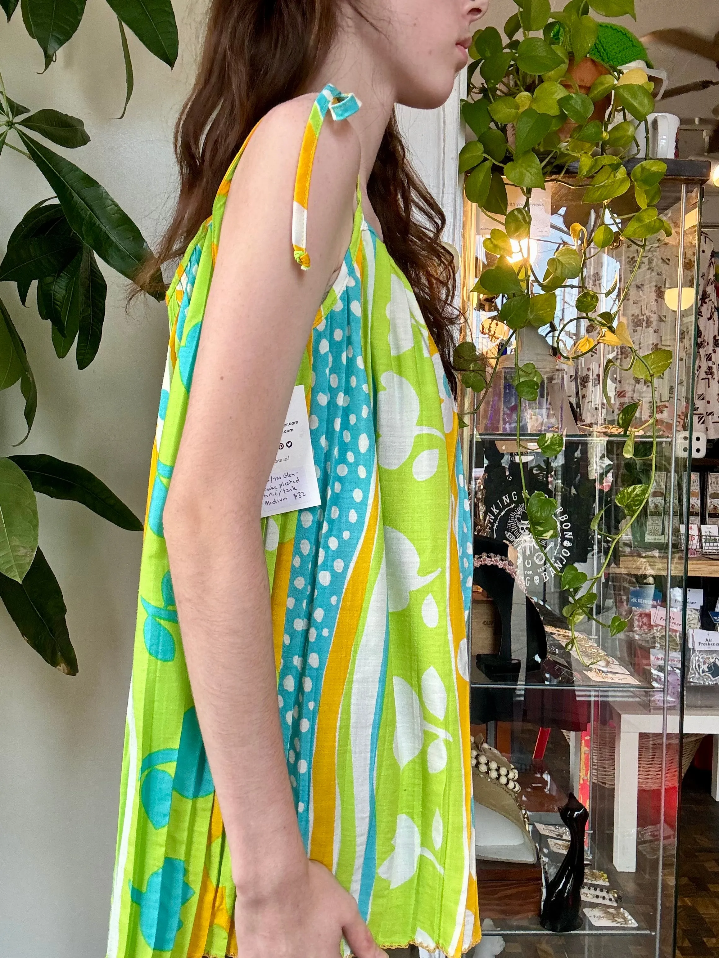 60s/70s Glen Brooke pleated tunic