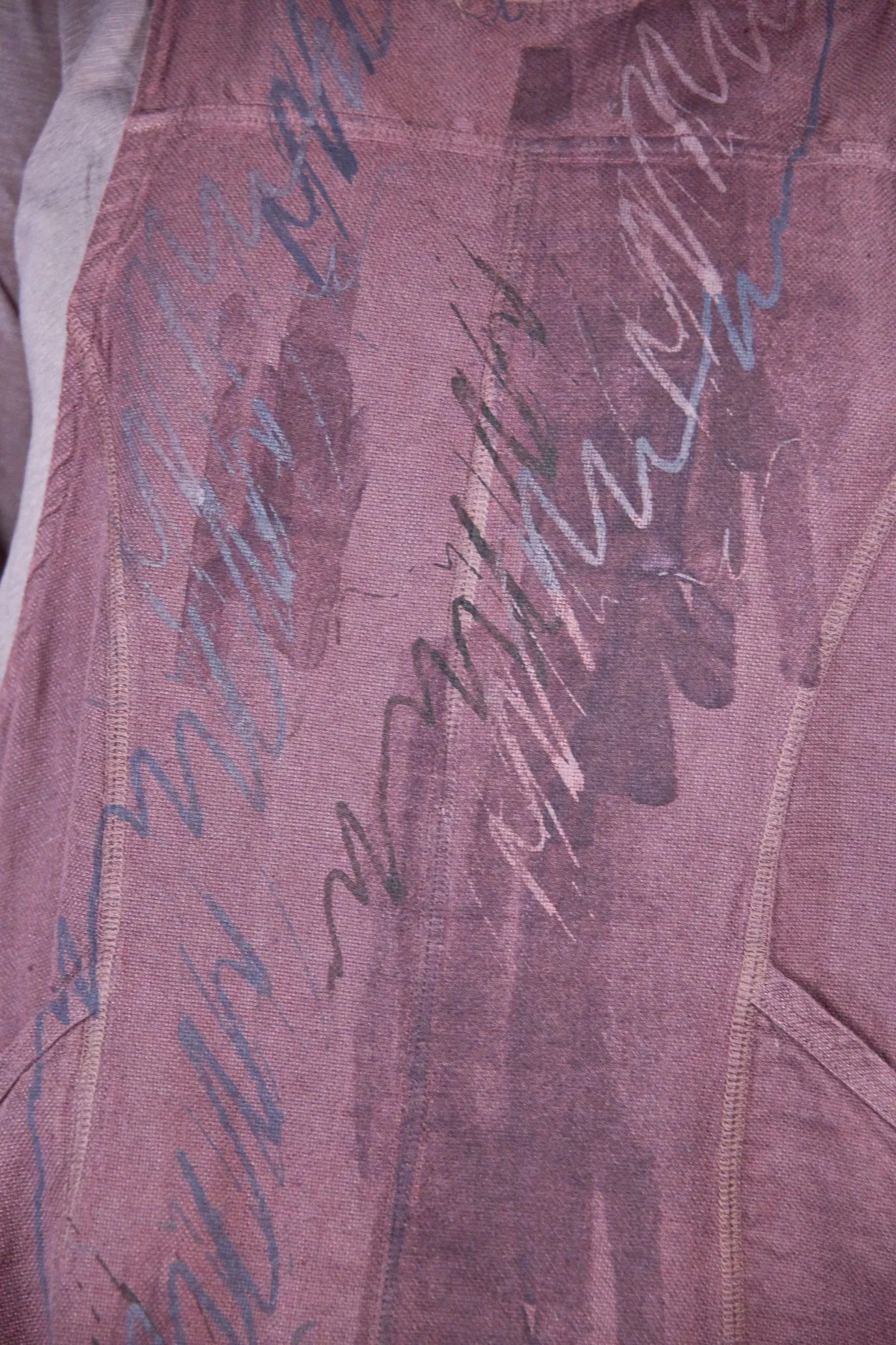 6211 Heavy Weave Linen Curve Apron Incense-P