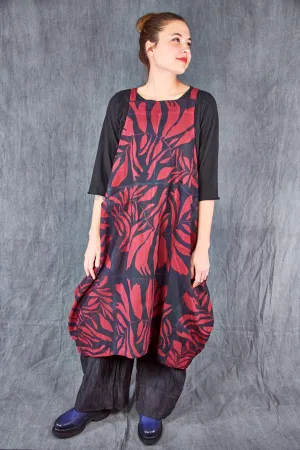 6211 Heavy Weave Linen Curve Apron Rosso-P