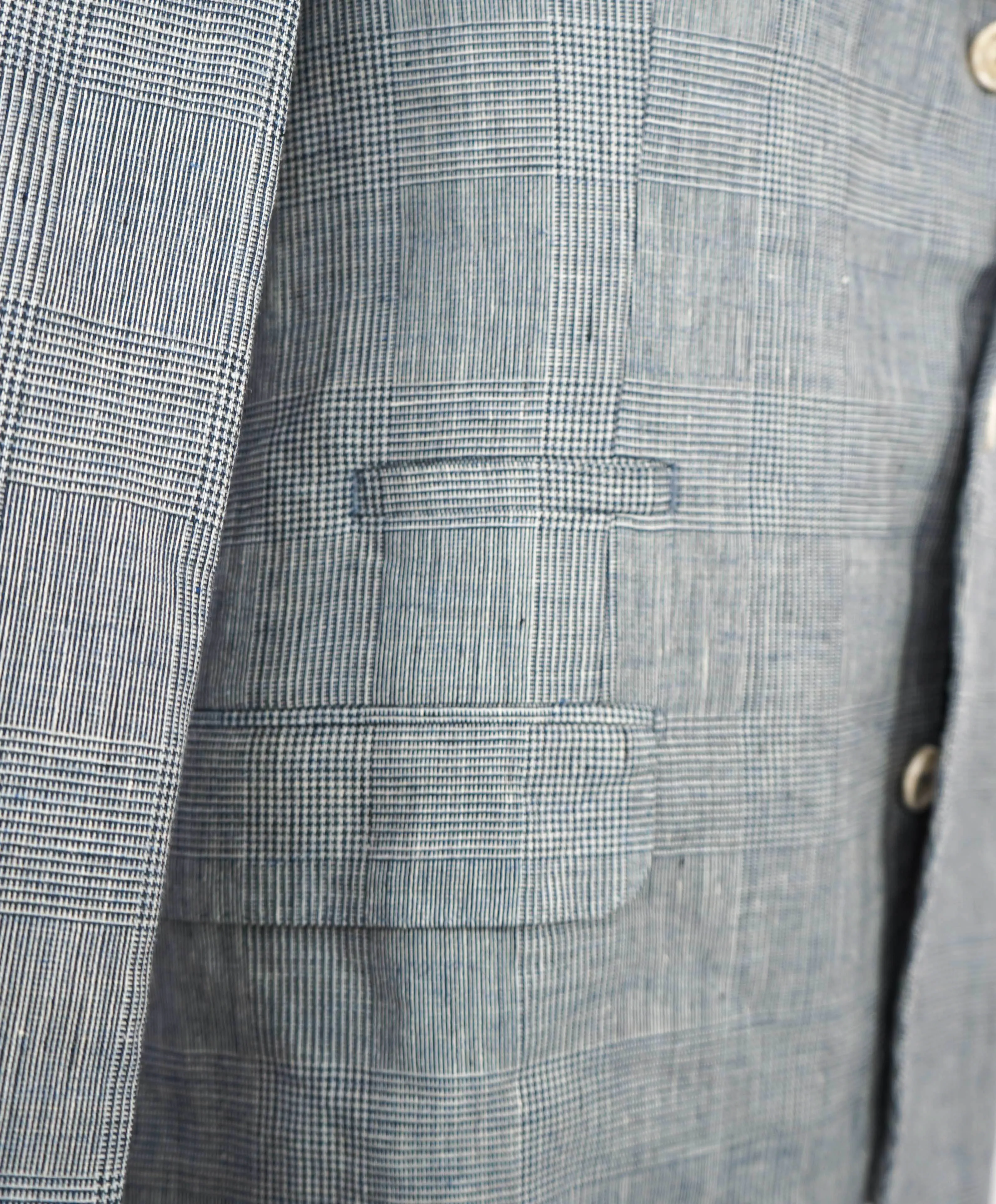 $6,295 BRUNELLO CUCINELLI - Baby Blue Check Plaid WOOL/LINEN Semi-Lined Suit - 40R