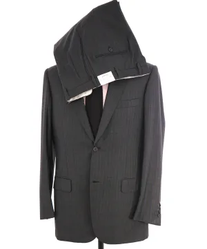 $6700 BRIONI - Gray/Blue 2-Btn Super *CELEB FAVE* 150's Suit - 38R