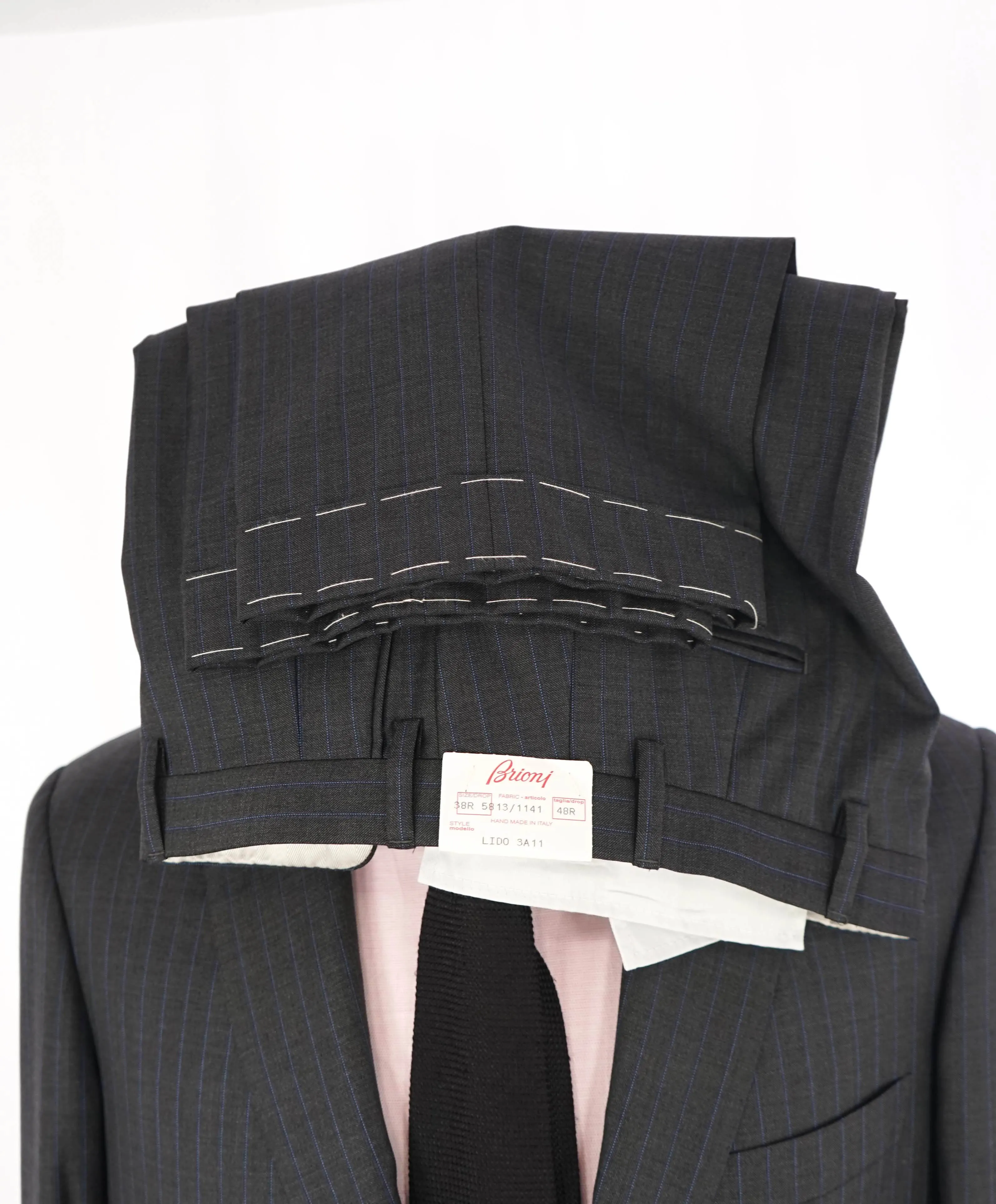 $6700 BRIONI - Gray/Blue 2-Btn Super *CELEB FAVE* 150's Suit - 38R