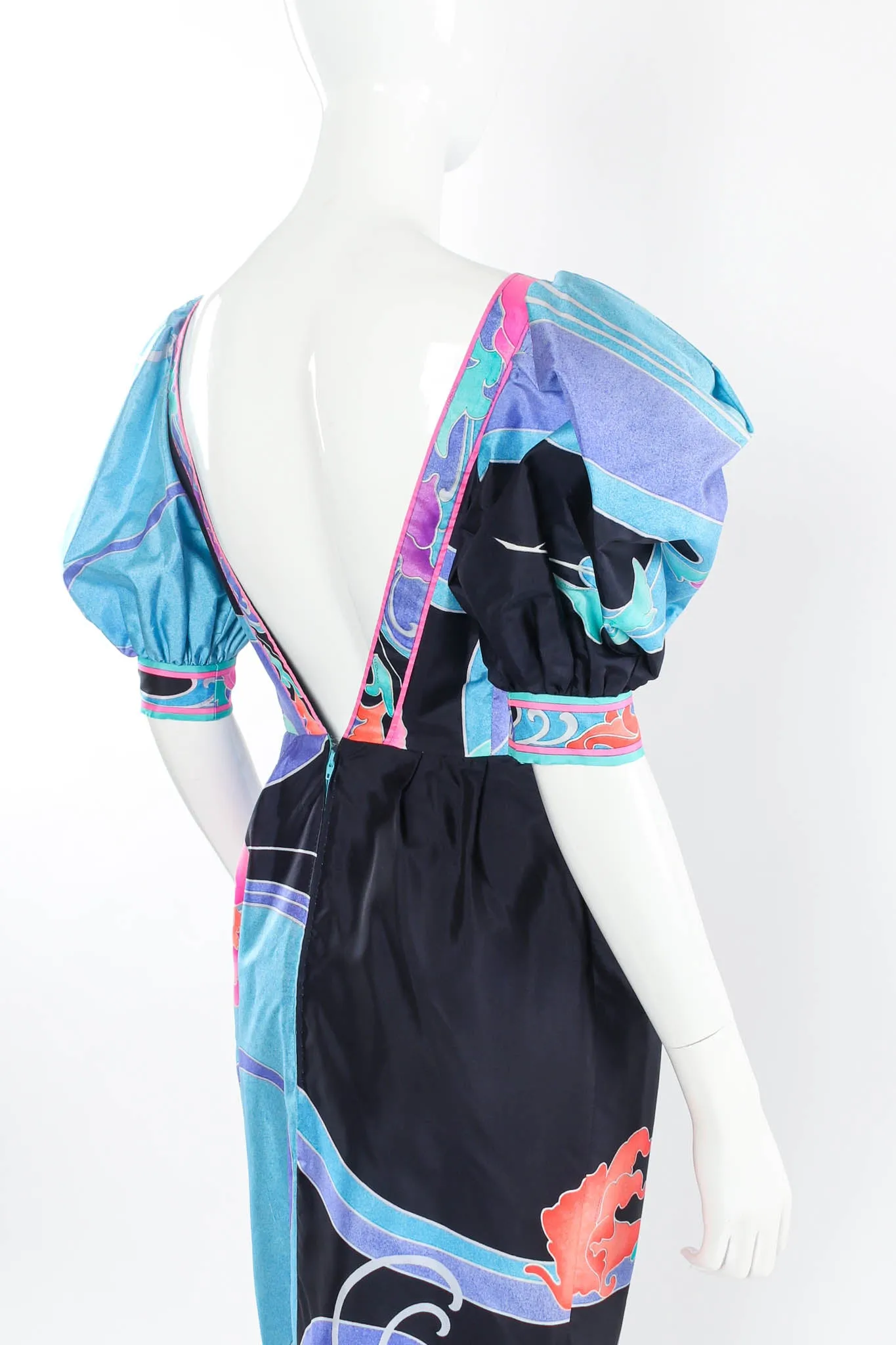 Abstract Floral Waves Dress