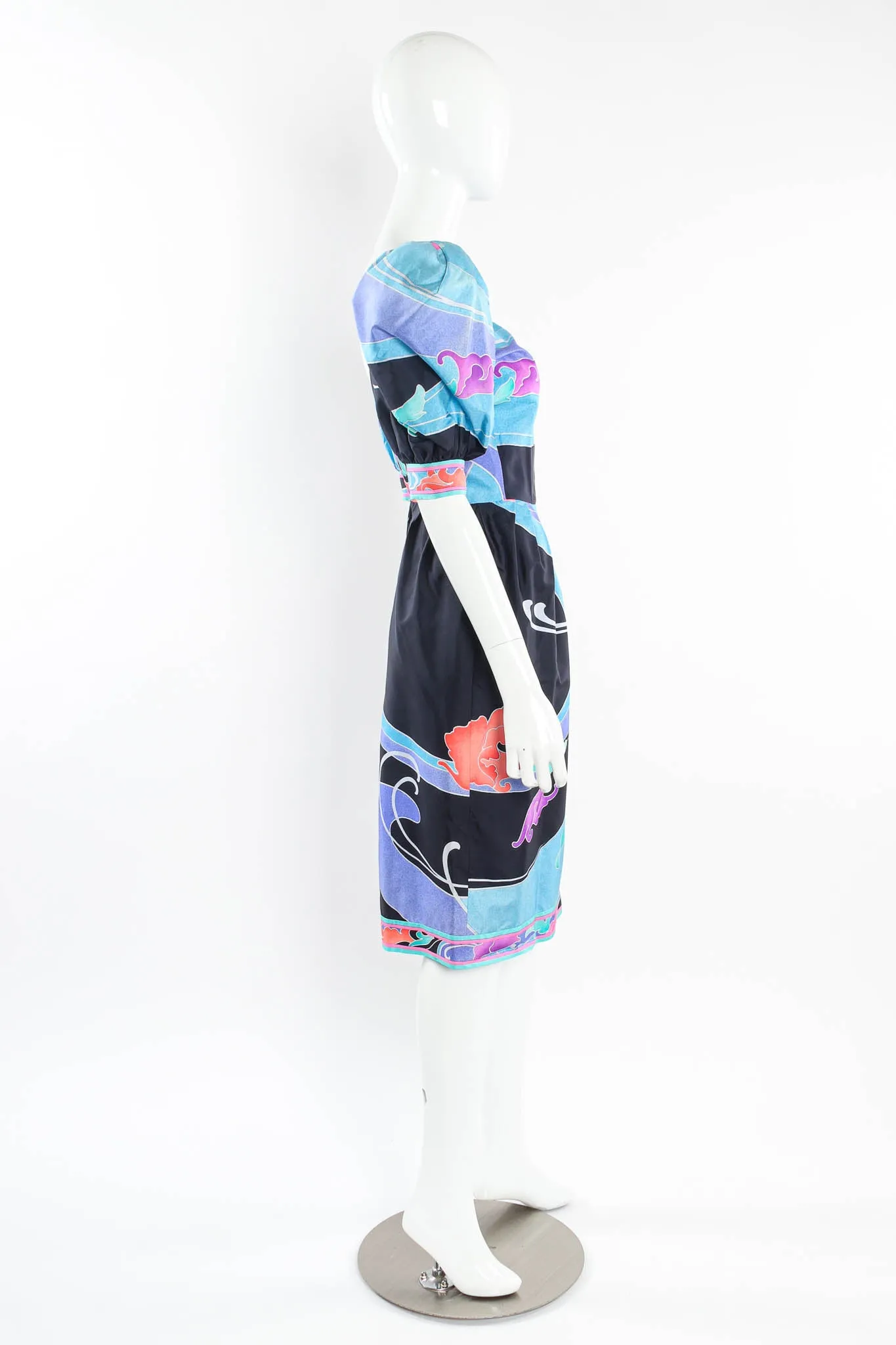 Abstract Floral Waves Dress