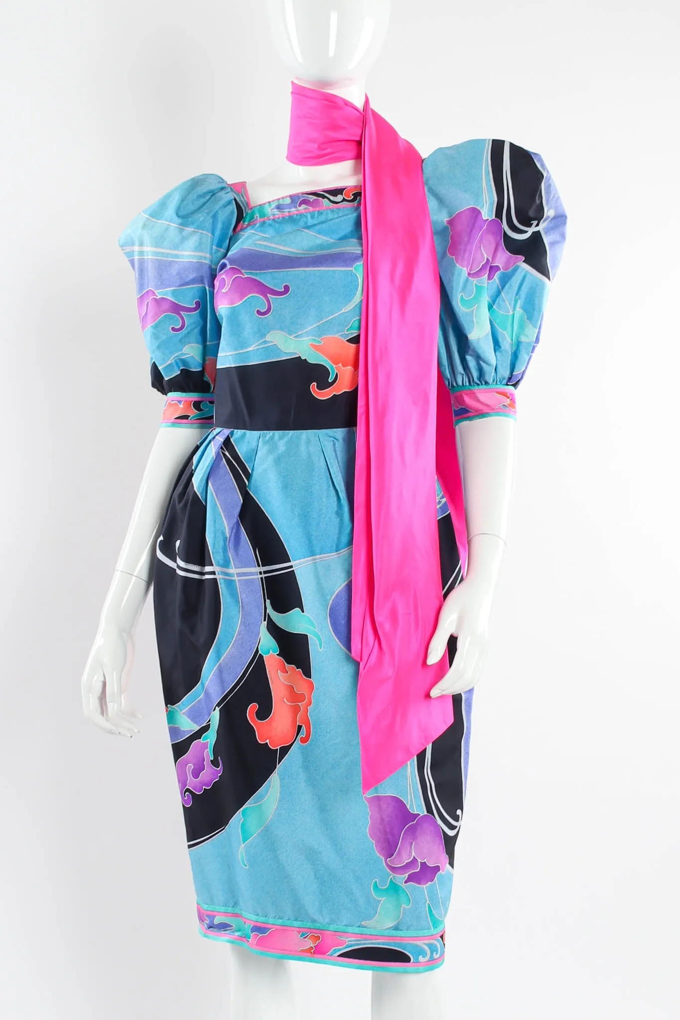 Abstract Floral Waves Dress