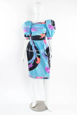 Abstract Floral Waves Dress