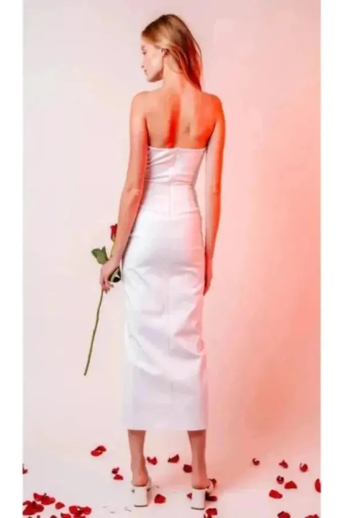Addilyn Cocktail Midi Dress - White