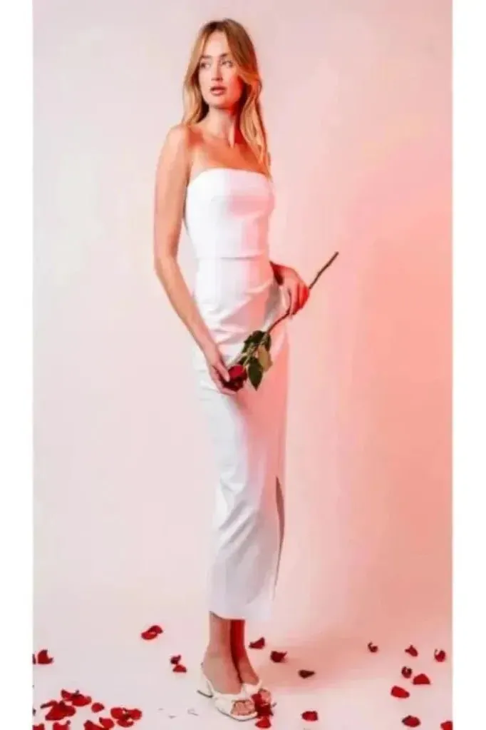 Addilyn Cocktail Midi Dress - White