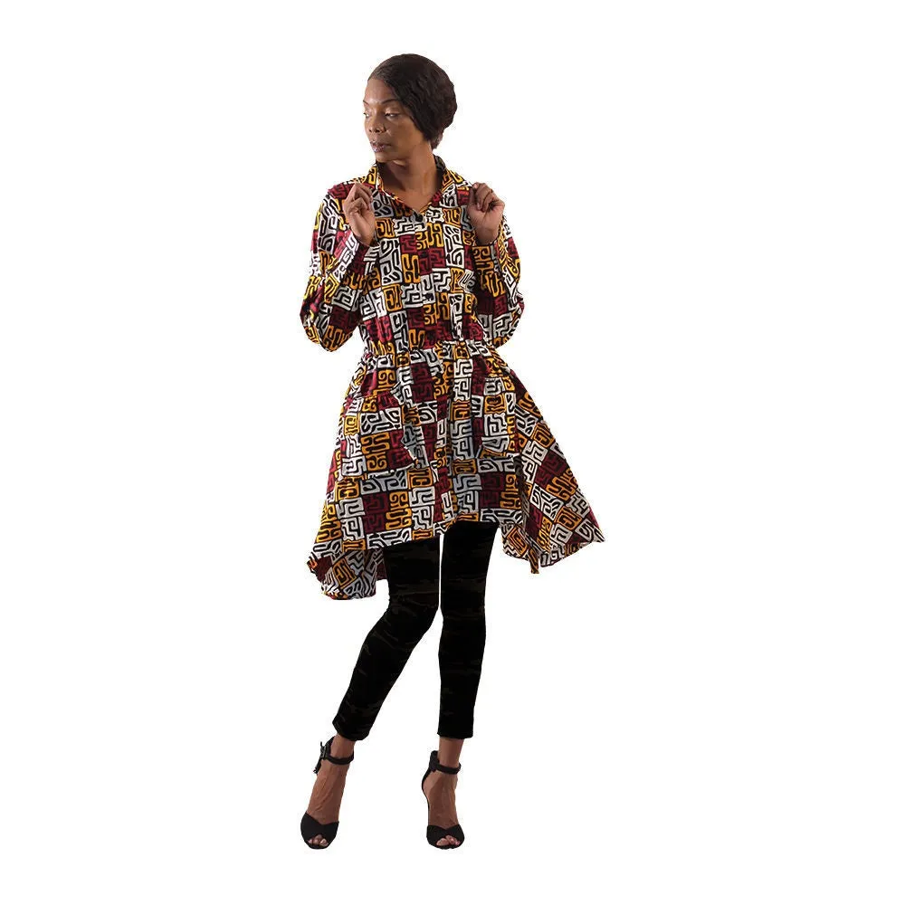 African Print High Low Top