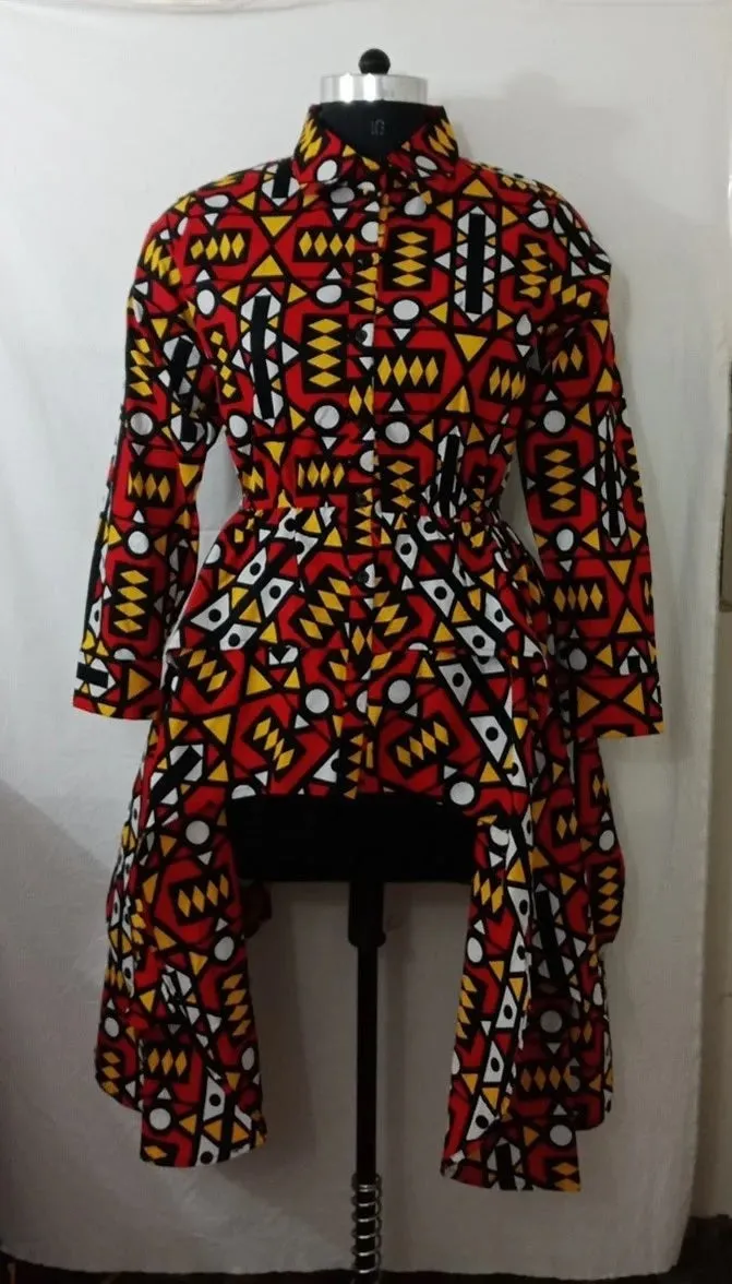 African Print High Low Top