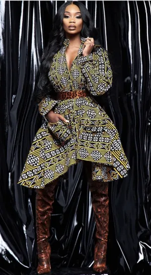 African Print High Low Top