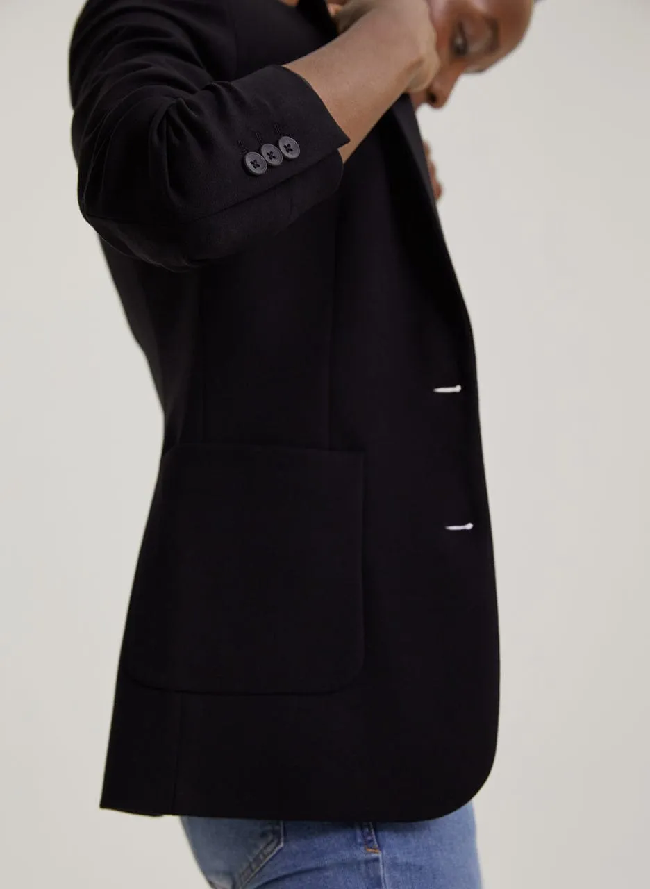 Alanis LENZING™ ECOVERO™ Tailored Blazer | Caviar Black