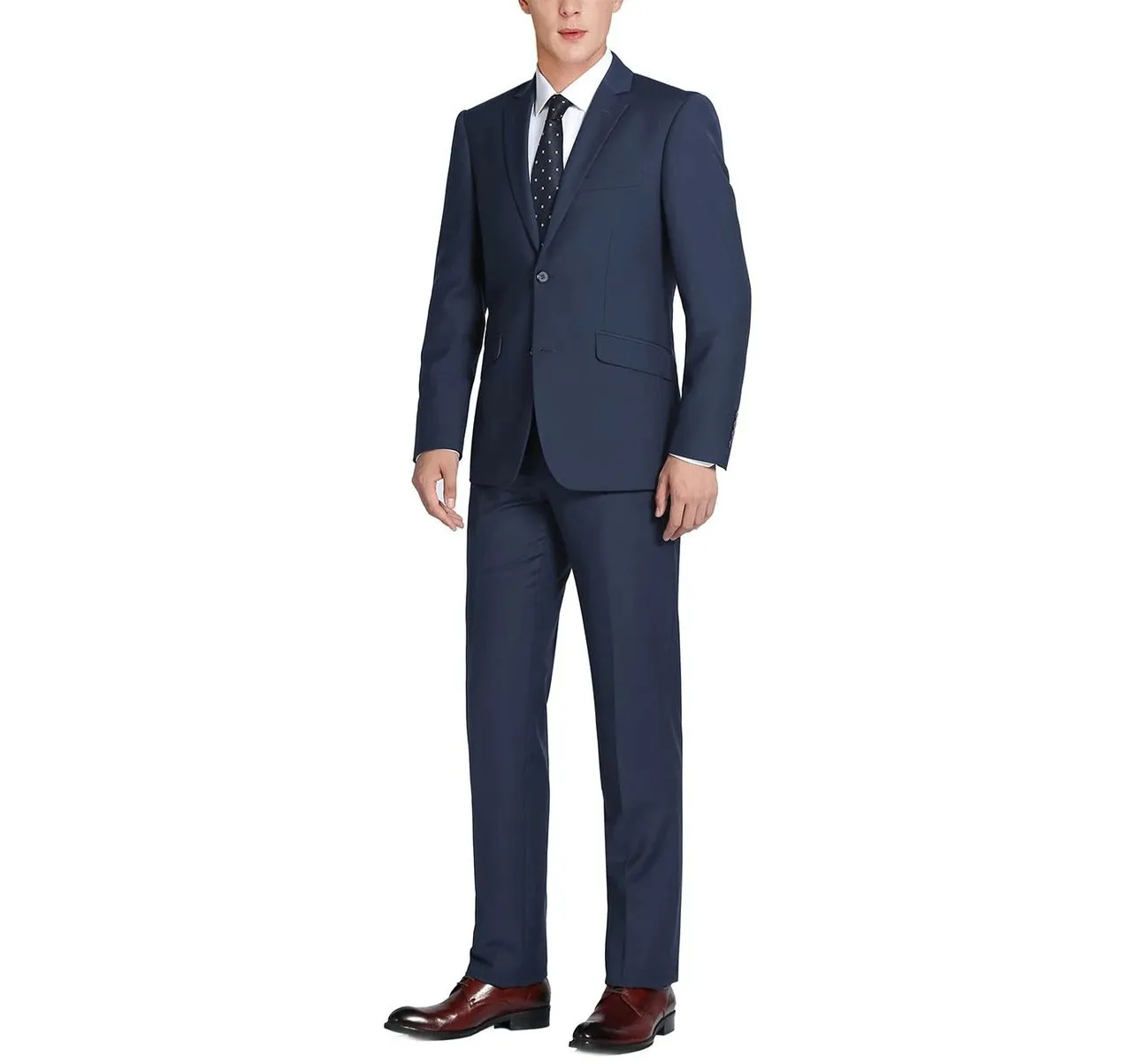Alessandro Vitello by Renoir Navy 2-Piece Classic Fit Notch Lapel Wool Suit 508-19